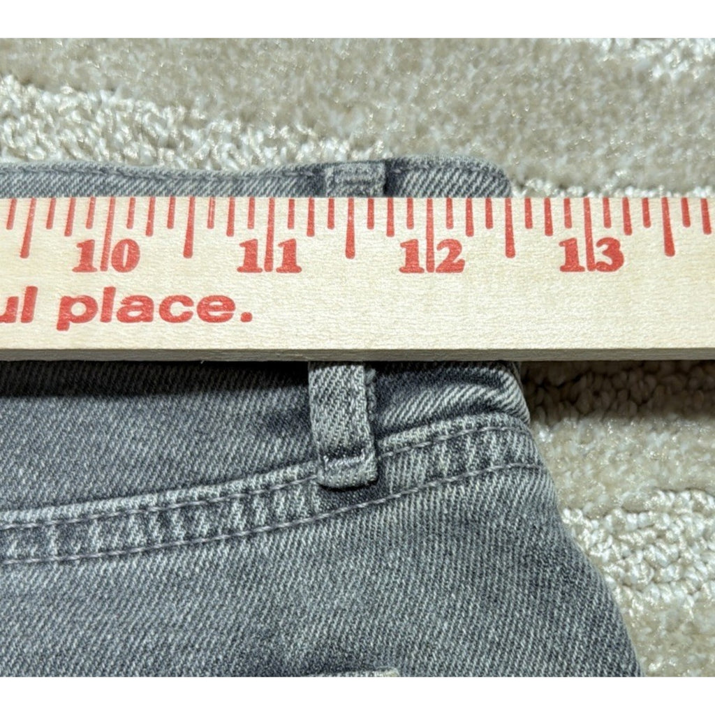 New LOFT High Waist Skinny Ankle Raw Hem Jeans Grey Stretch Sz O Petite 25x26