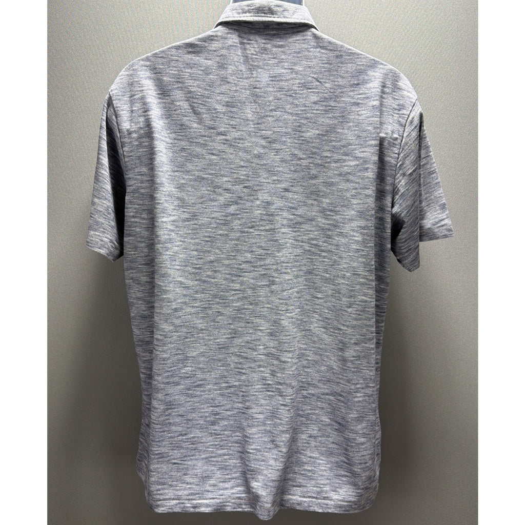 Eddie Bauer Outdoor Polo Shirt Mens L Space Dye Golf Outdoors Casual Blue Gray