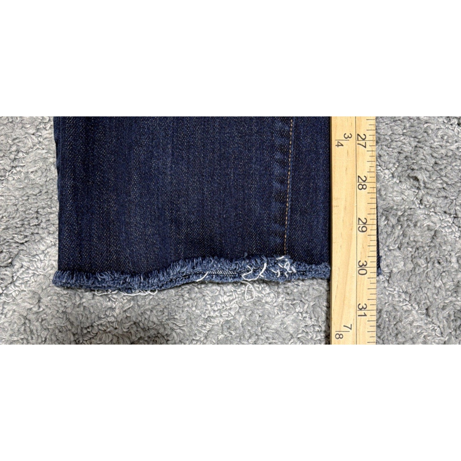 Eddie Bauer Womens Curvy Slim Straight Stretch Raw Hem Denim Jeans 10 32x30