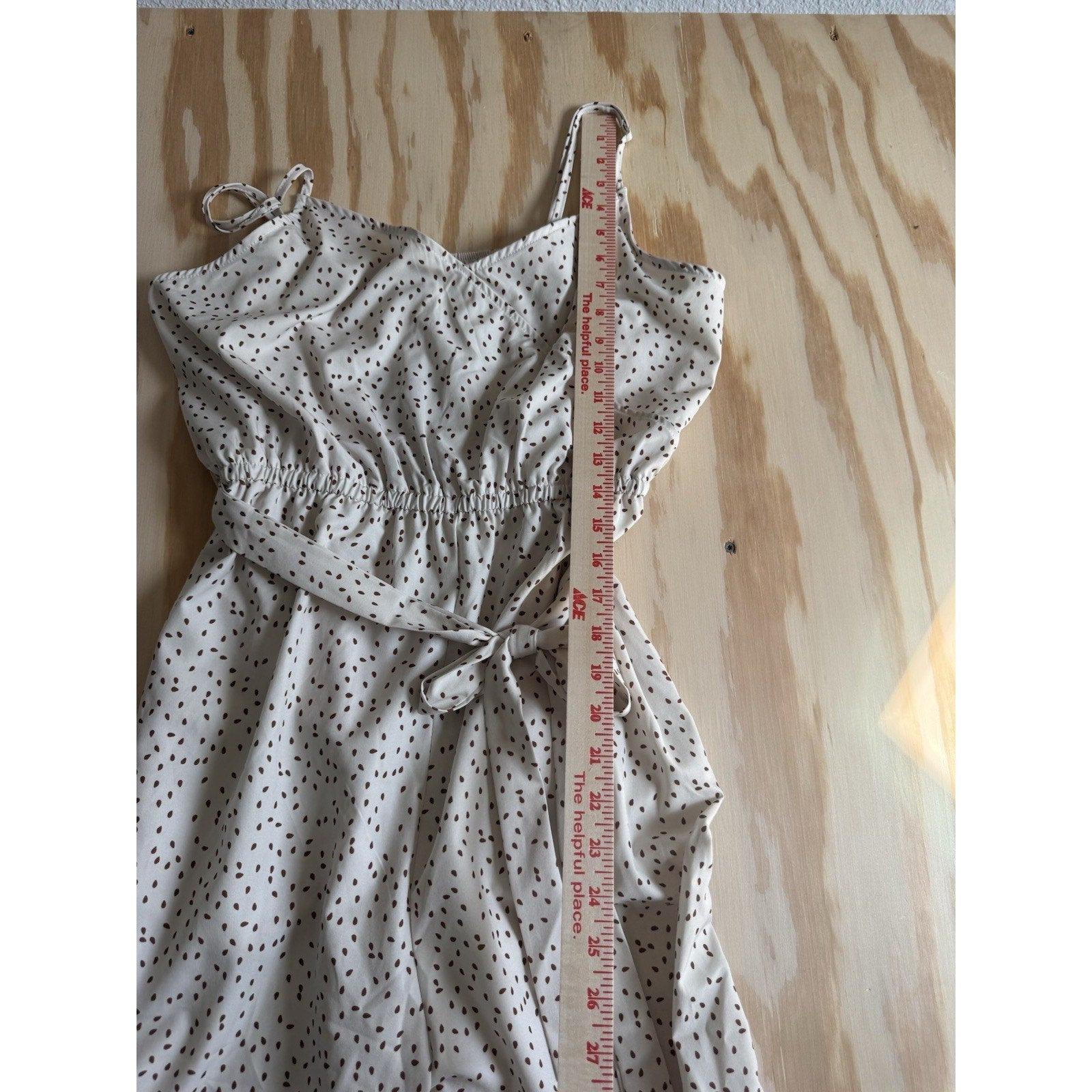 Alredine Jumper Romper Sleeveless Cream With Brown Polka Dot New Women’s Large