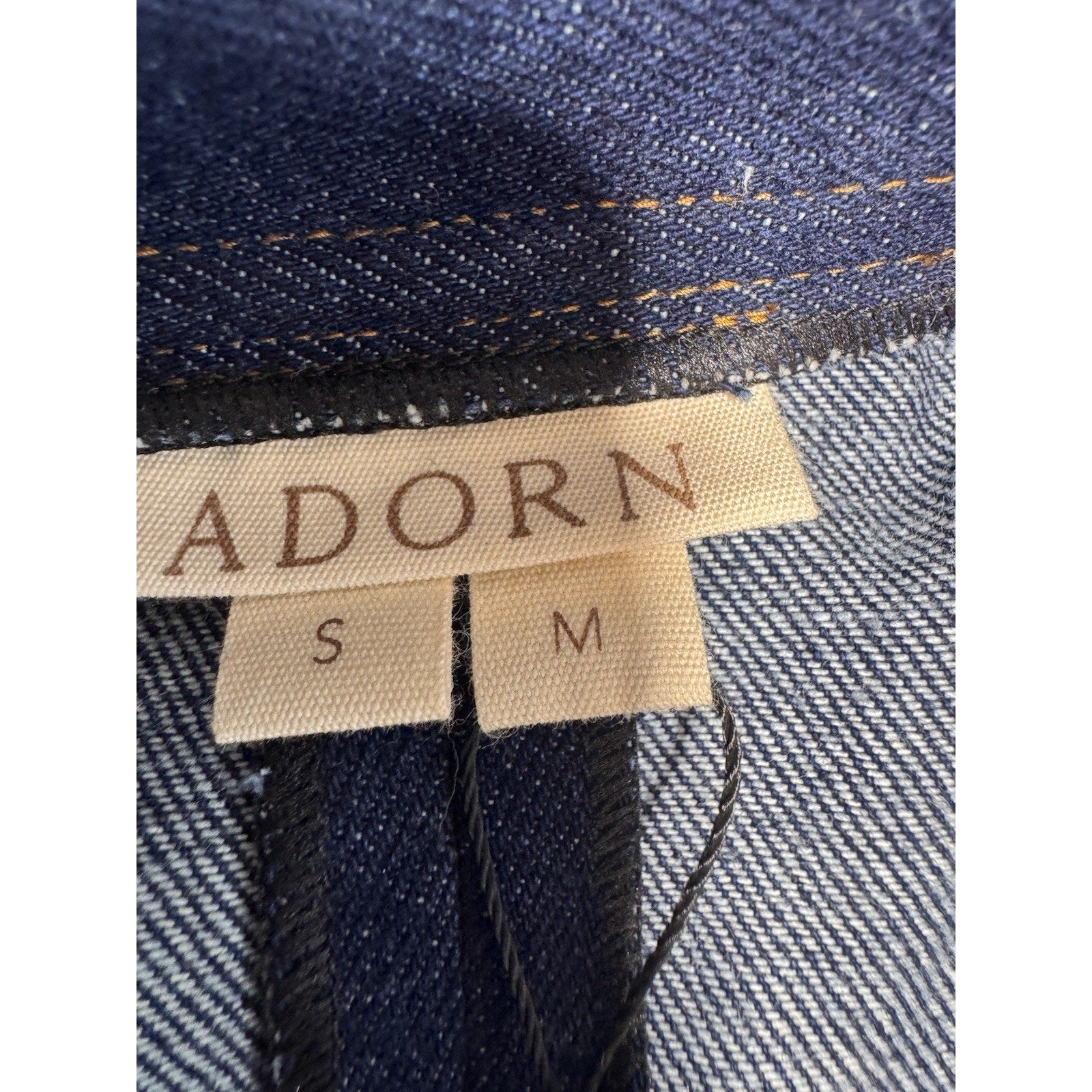 Naome House Adorn Dark Wash Denim Double Breast Trench Coat Gold Button New S/M