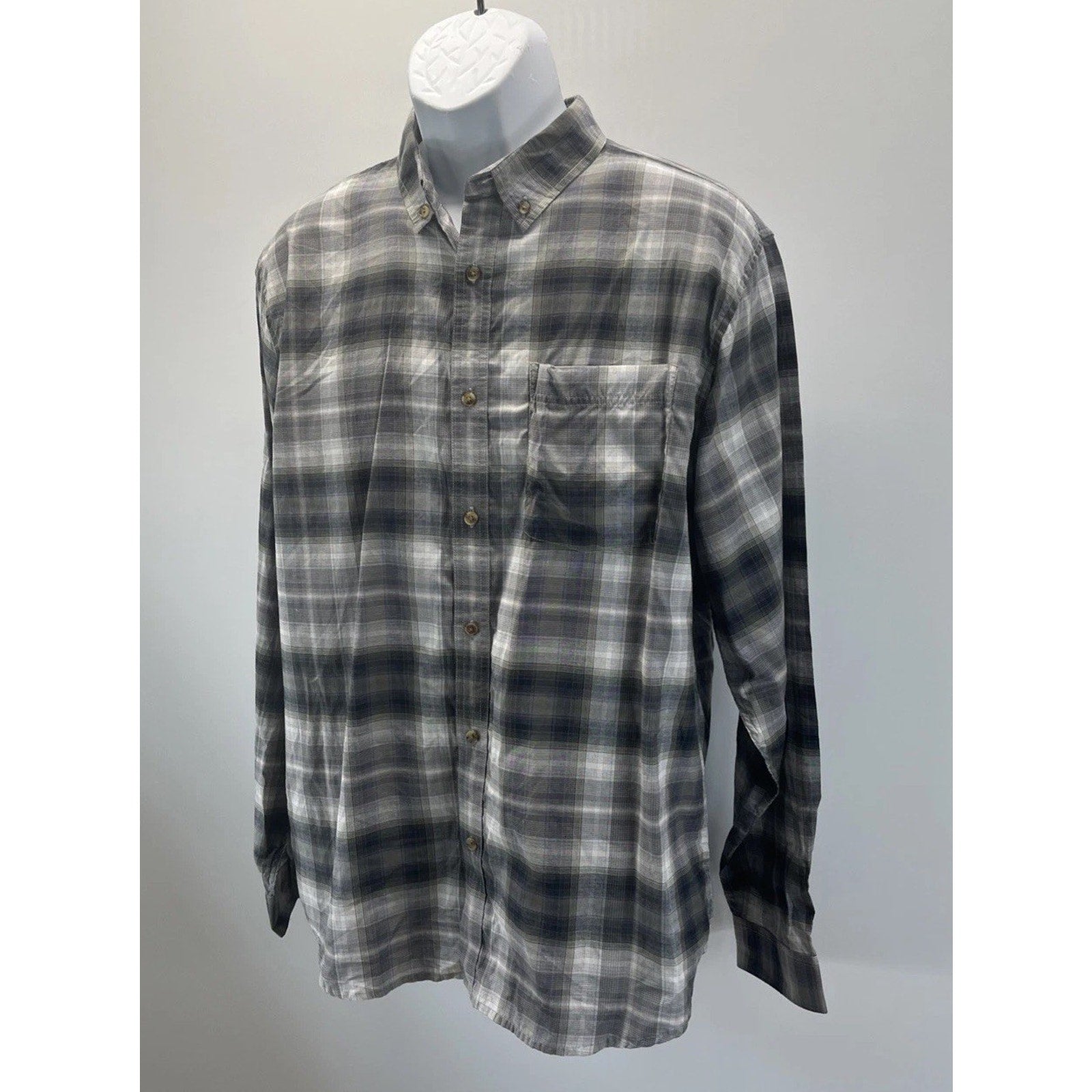 Mountain Khakis Shirt Men L Plaid Flannel Organic Cotton Relaxed Fit Outdoors.