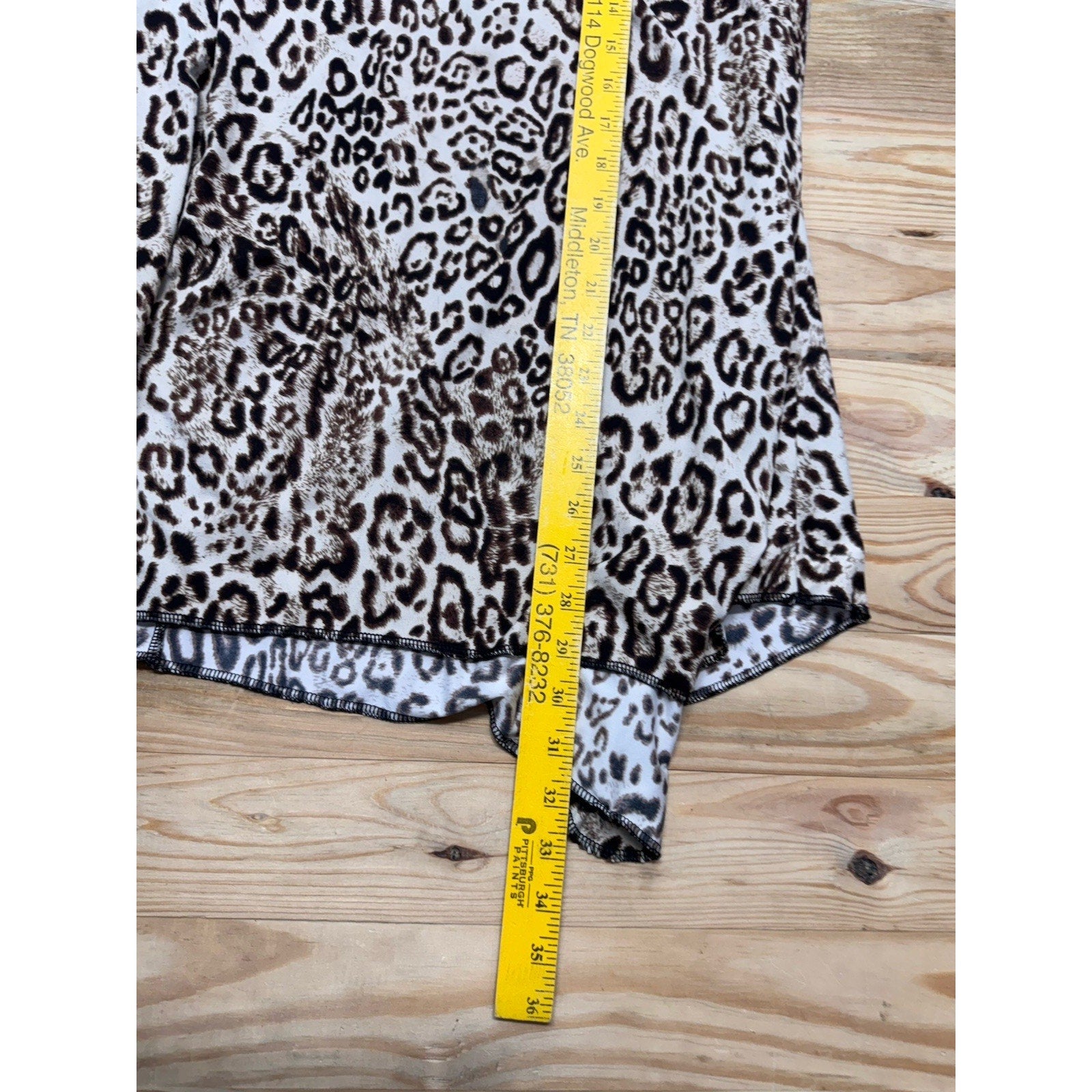 Linea Donatella Lingerie Dress Day To Night Soft Leopard Print Mini Shift Sz M