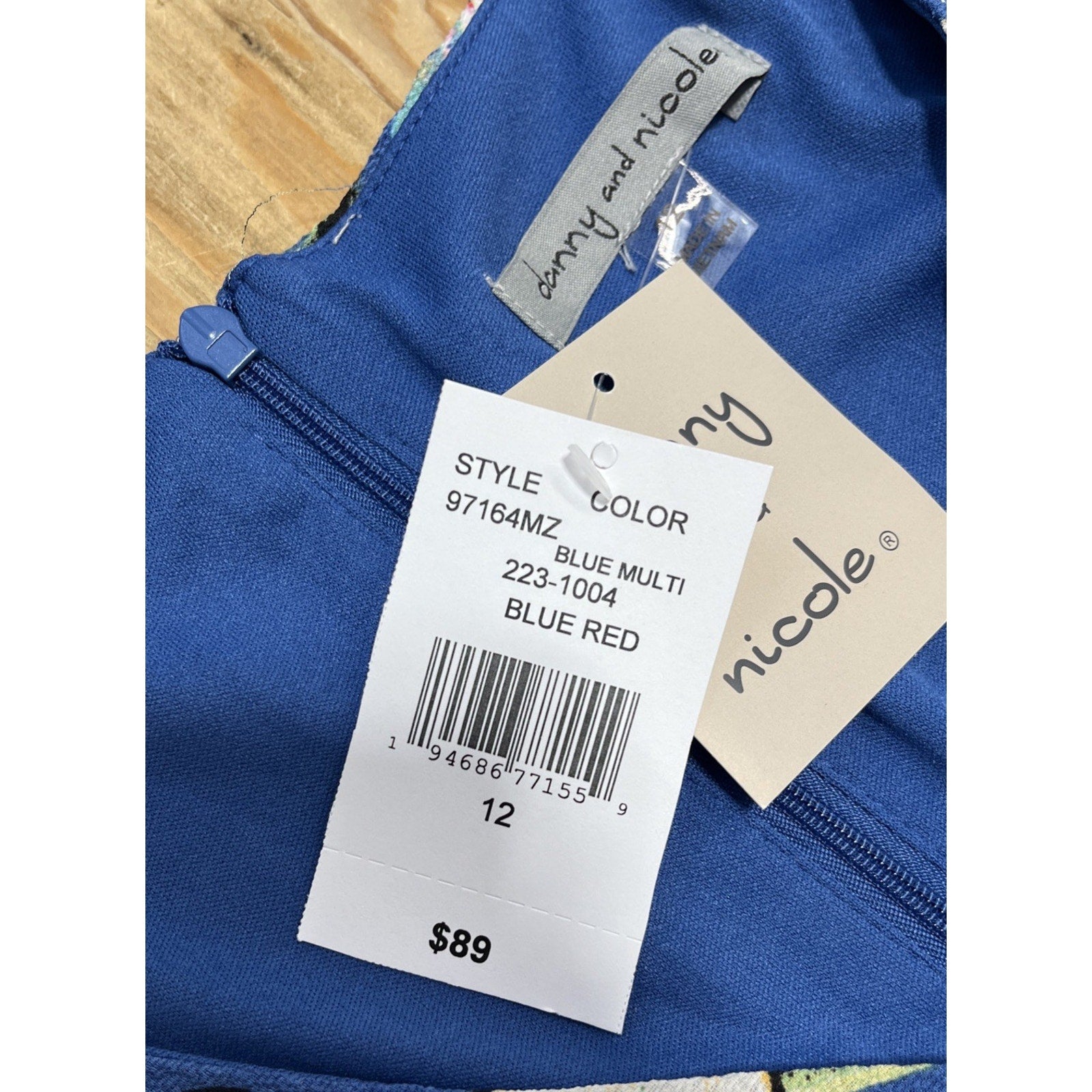 DANNY AND NICOLE LINED FLORAL PRINT Maxi DRESS SZ 12 NWT