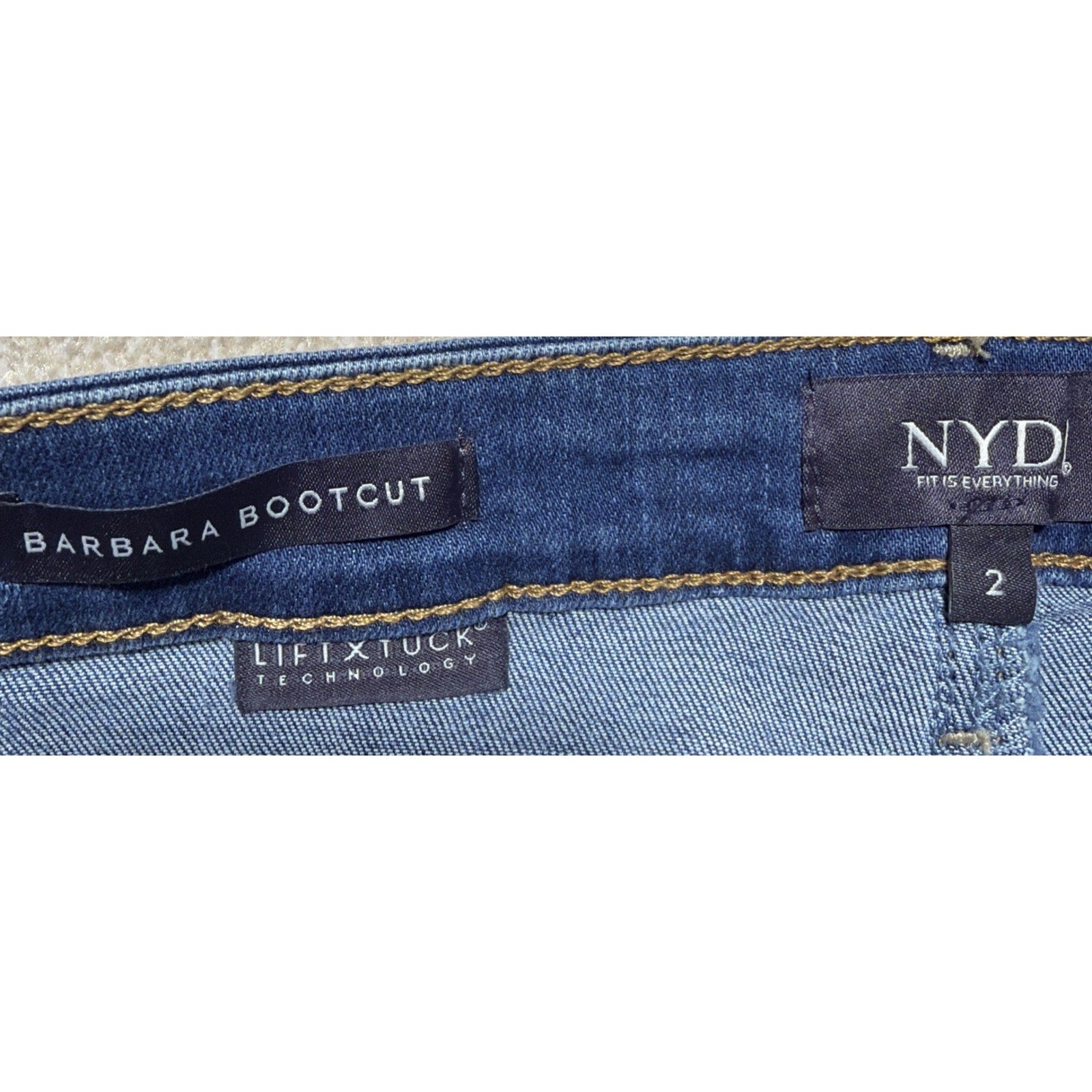 NYDJ Barbara Bootcut Womens Jeans Womens Sz 2 Mid Rise Lift Tuck Blue NWT 28x31