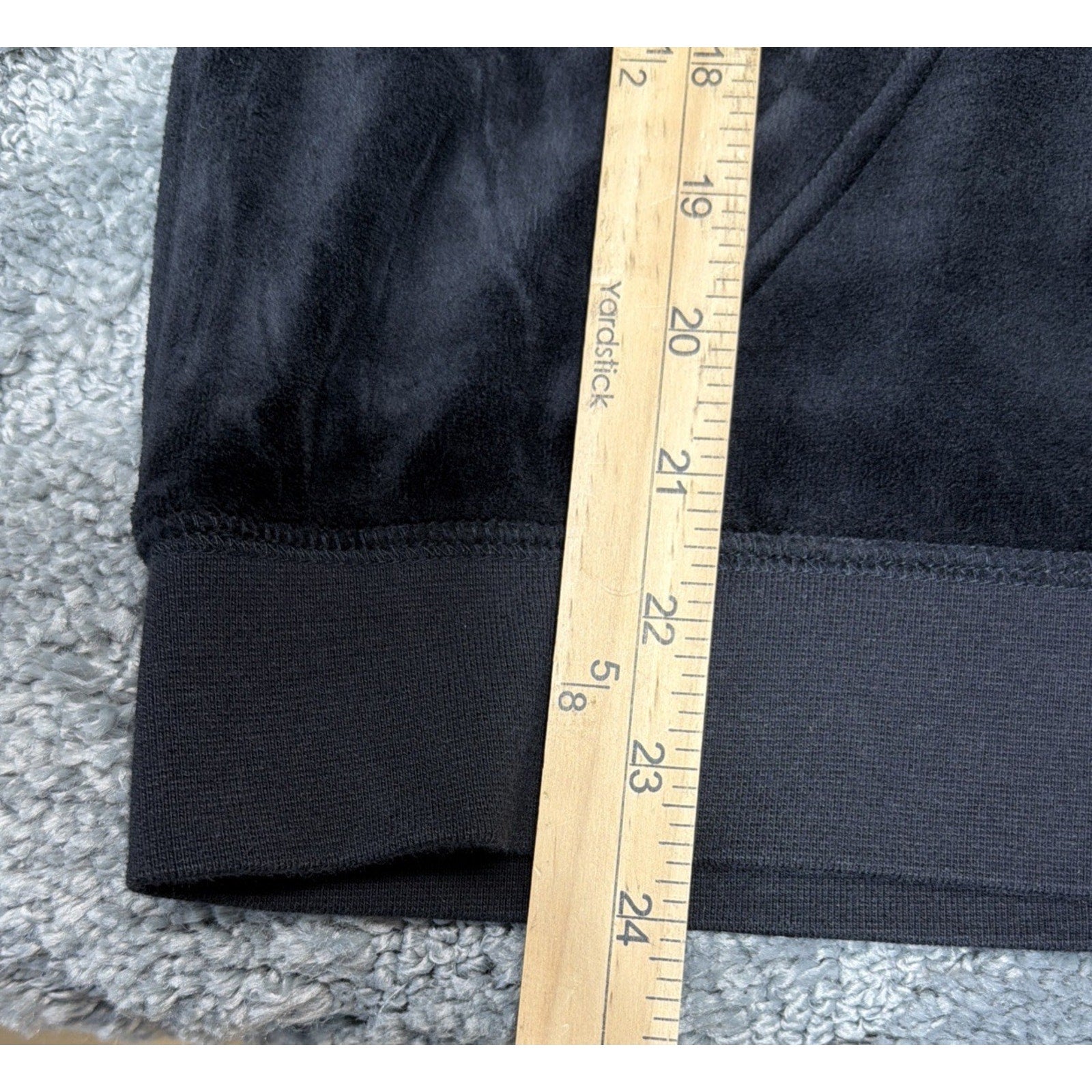 Juicy Couture Velvet Velour Pull Over Hoodie Black Sz Small Studded Y2K