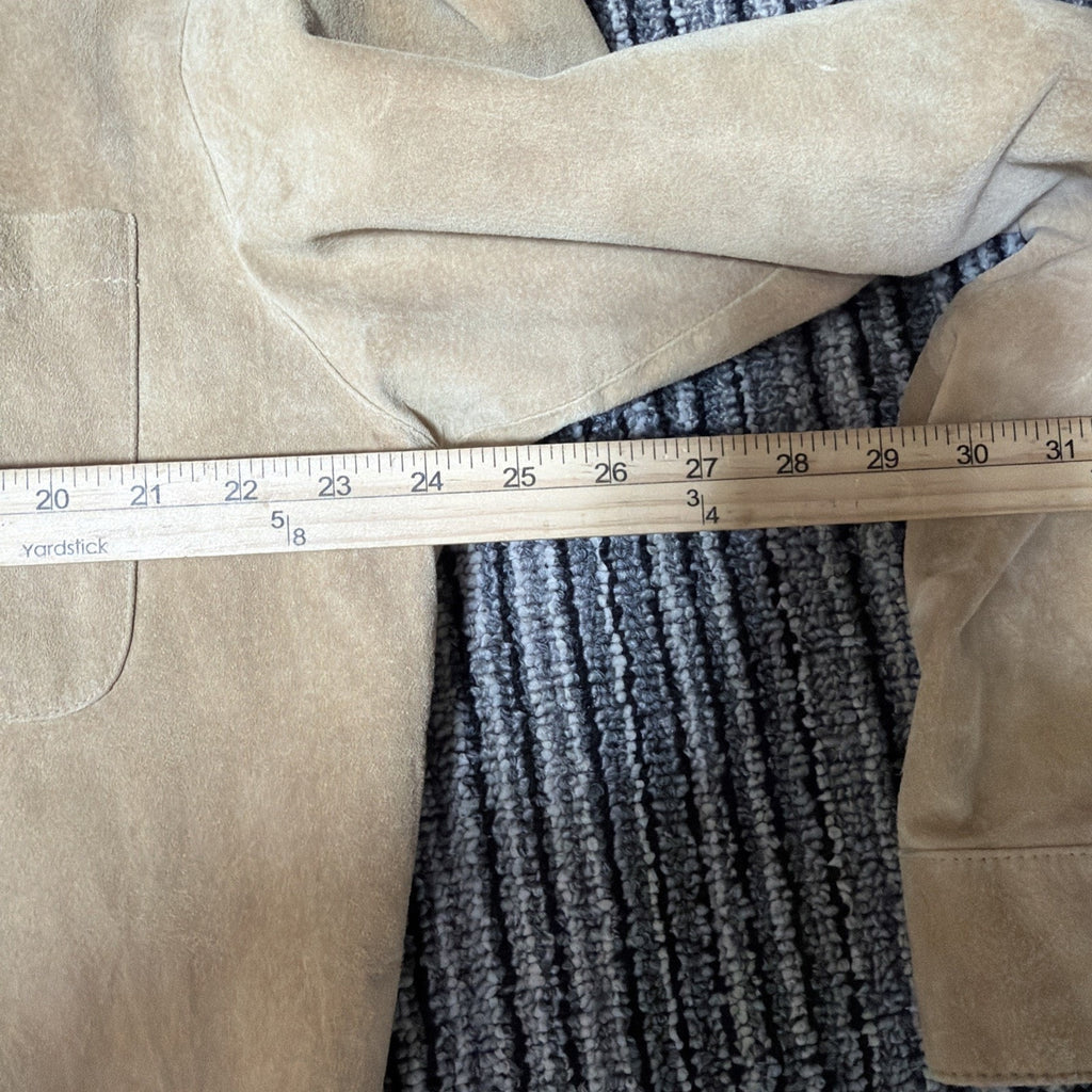 NWOT NDX Nederland Men XL Tan Suede Leather Shirt Jacket Western Overshirt