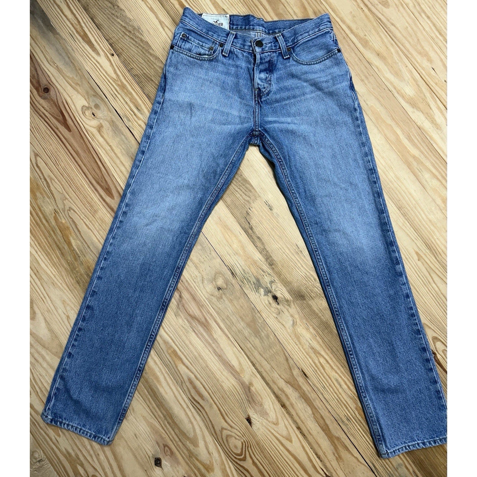Hollister Jeans Mens 29x32 Blue Classic Straight Button Fly Y2K Denim Casual.