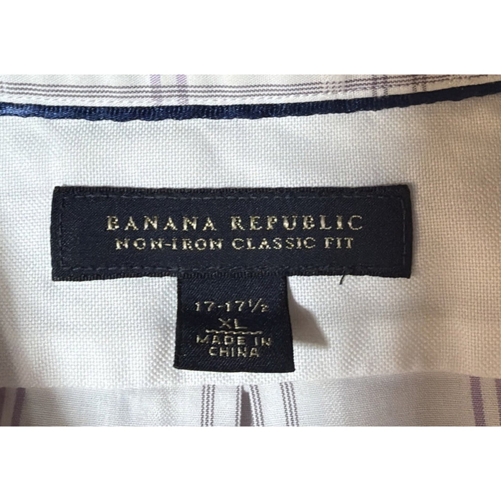 Banana Republic Non-iron Classic Fit Men’s Window Pane dress shirt size XL