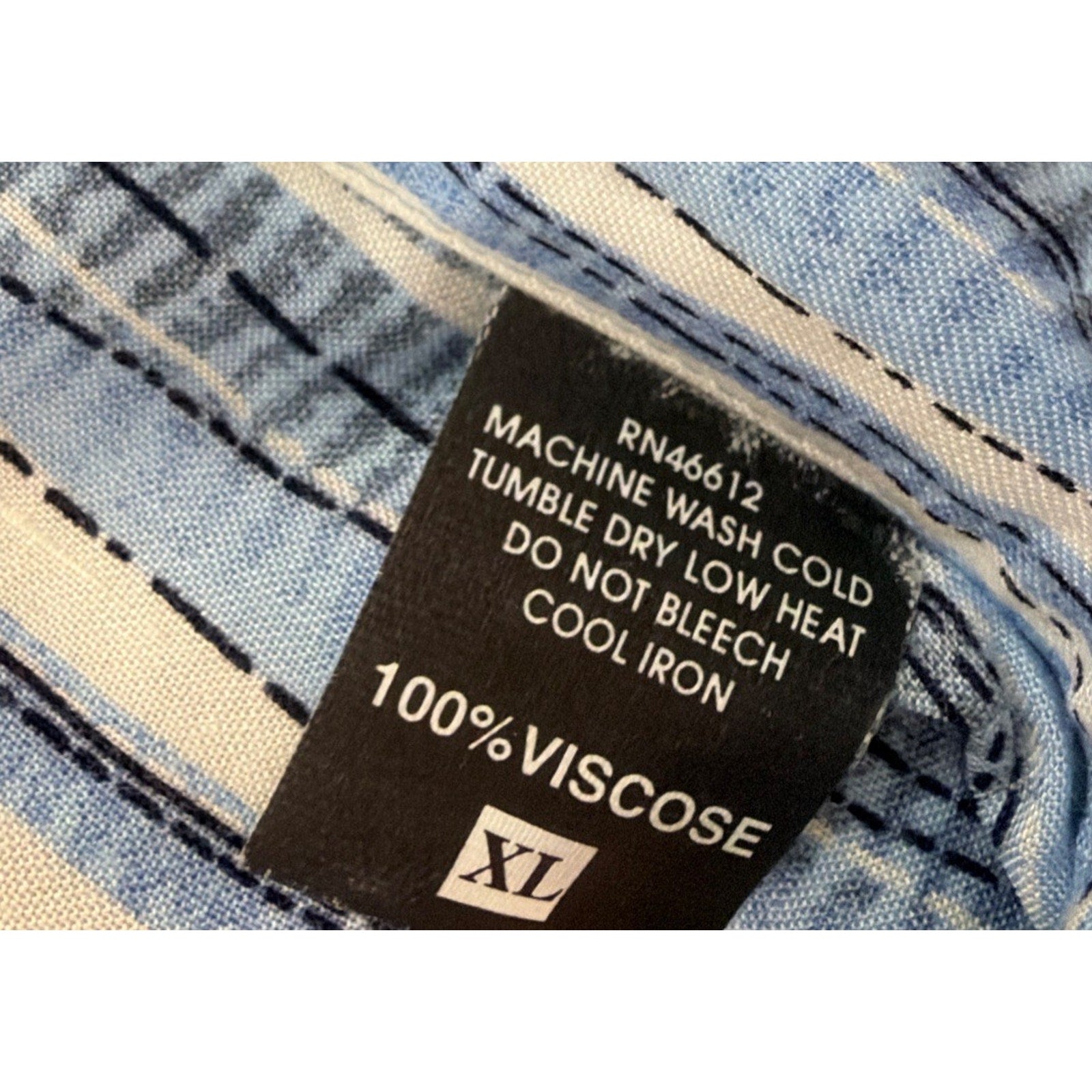Massoti Italy Men’s XL NWT Blue Striped Viscose Button Front Resort Shirt Casual