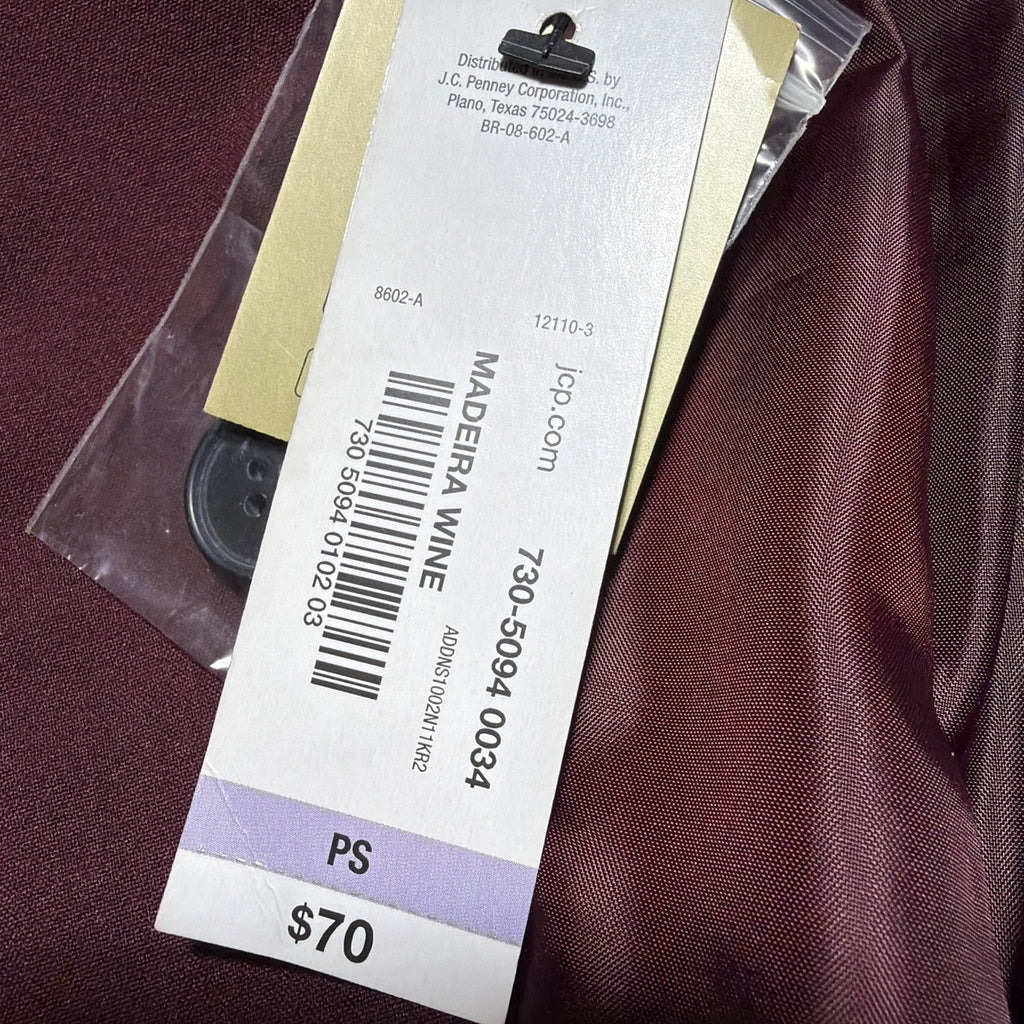New Worthington ladies wine red suit separates blazer suit jacket size Petite S