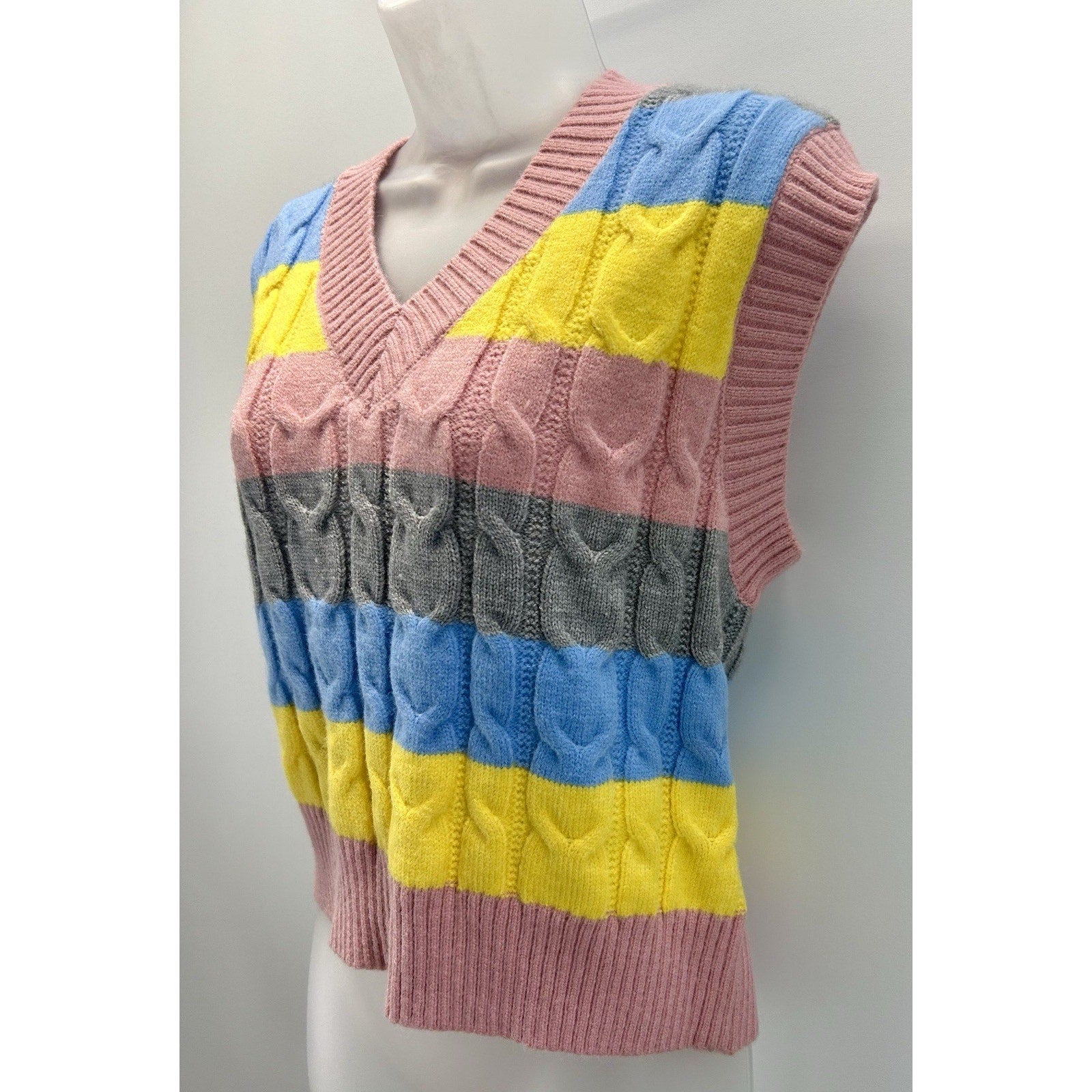 LISTICLE Knit Carnival Lights Stripe Cardigan Sweater Size Small New With Tags
