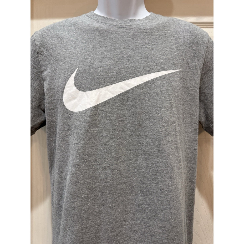 Nike Shirt Size Small S Gray White Tee Short Sleeve Adult Top Swoosh Men's Gym