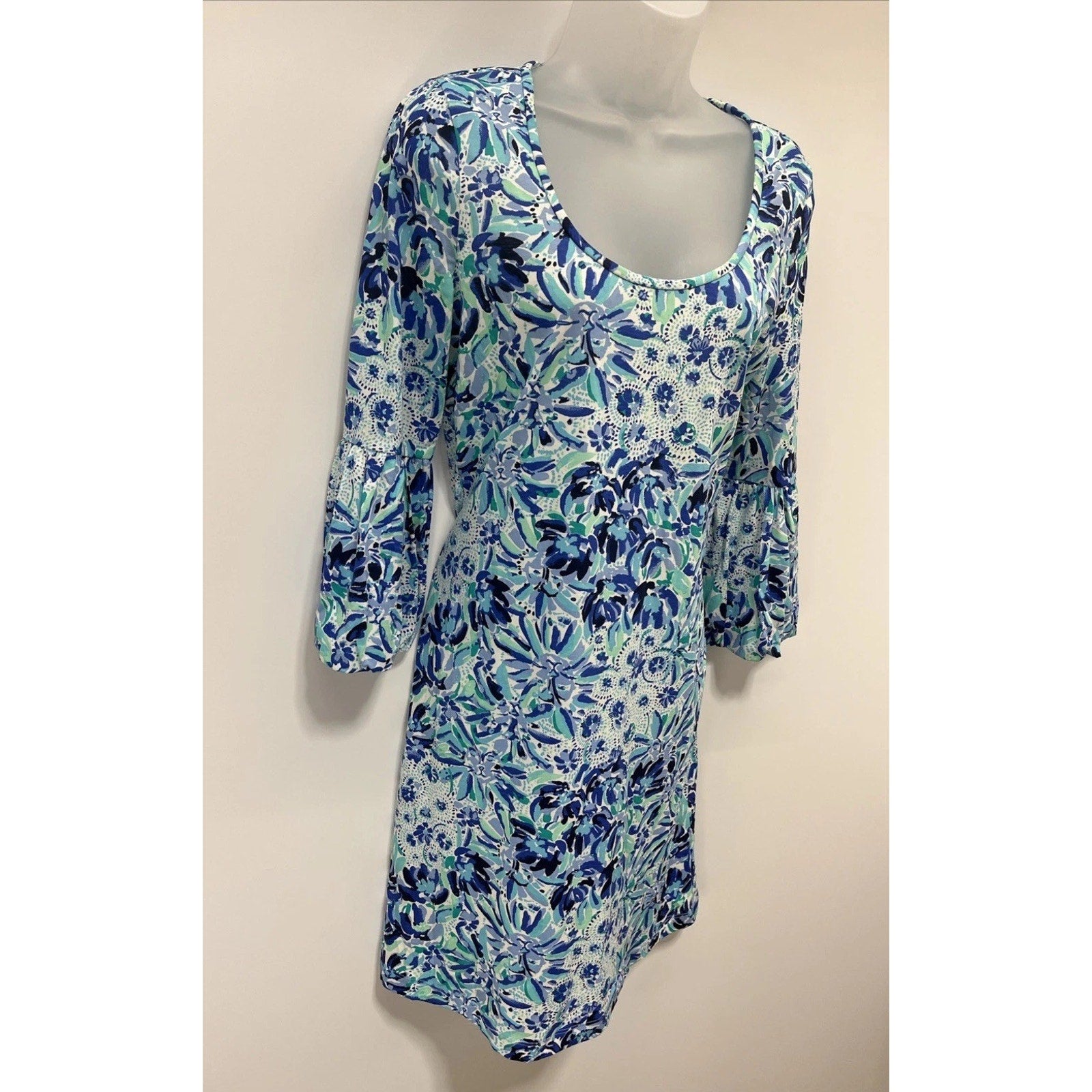 Lilly Pulitzer Carlile Blue Iris High Maintenance Blouson Sleeve Dress XS