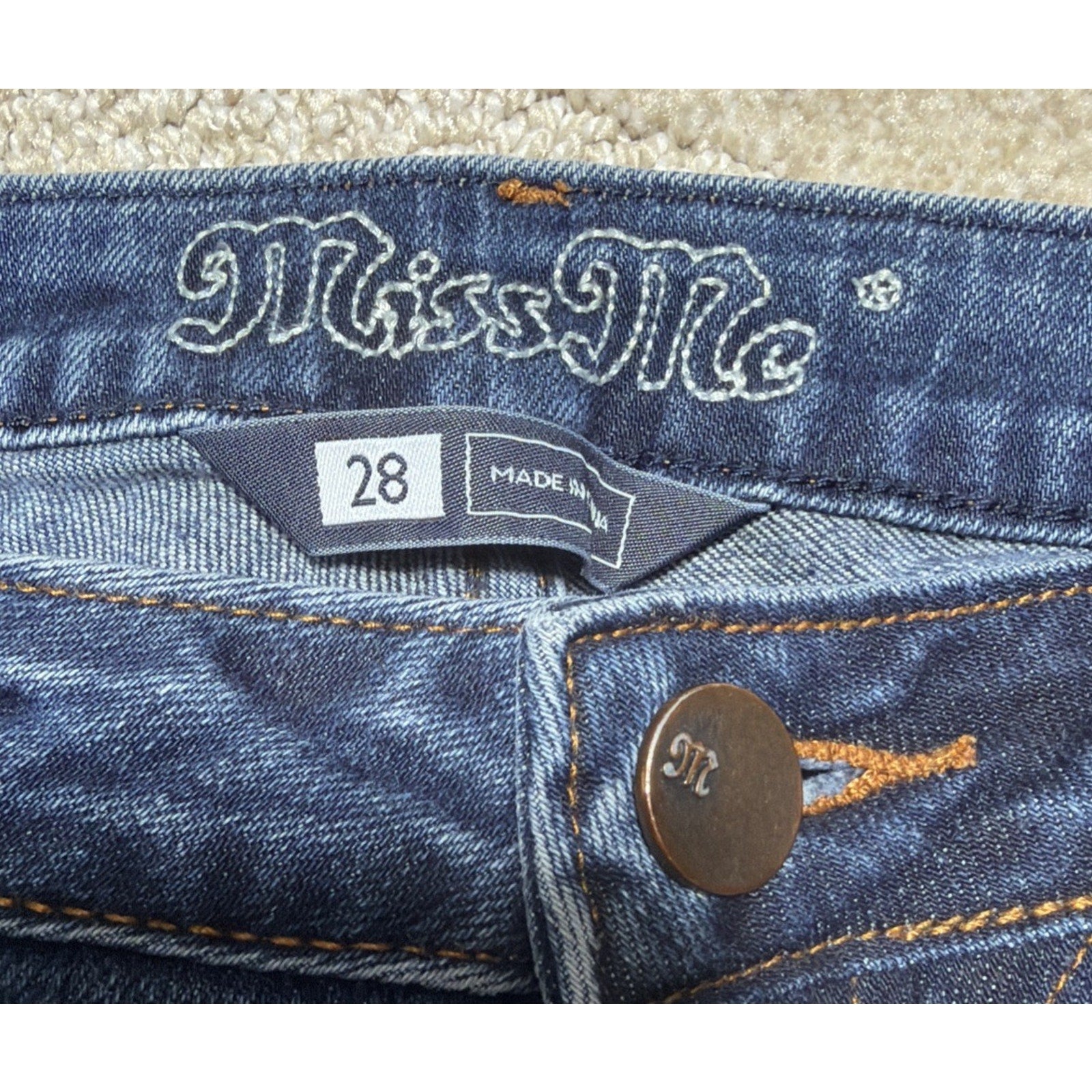 Miss Me Audrina Jeans Women's Size 28x32 Low Rise Bootcut Stretch 0748