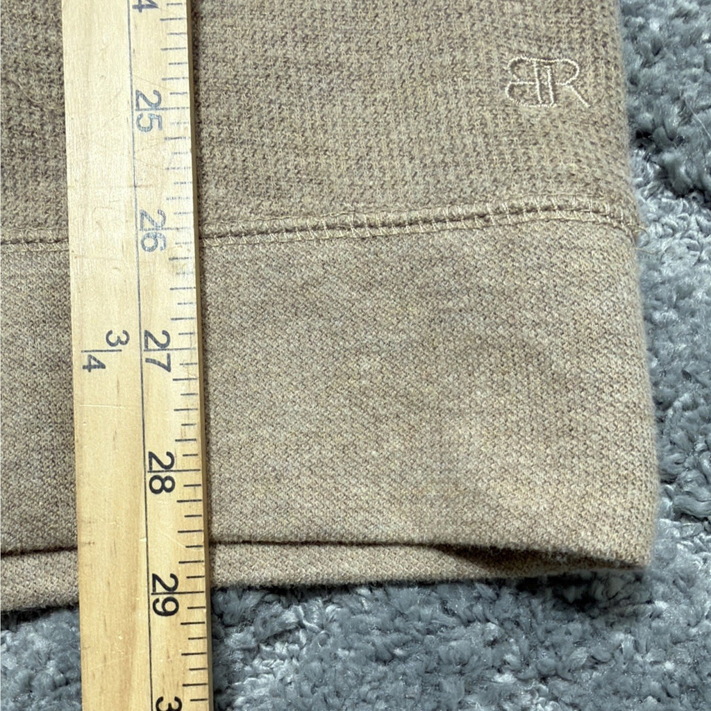 Banana Republic Mens Waffle Quarter Zip Pullover Sweater XL Size color Tan