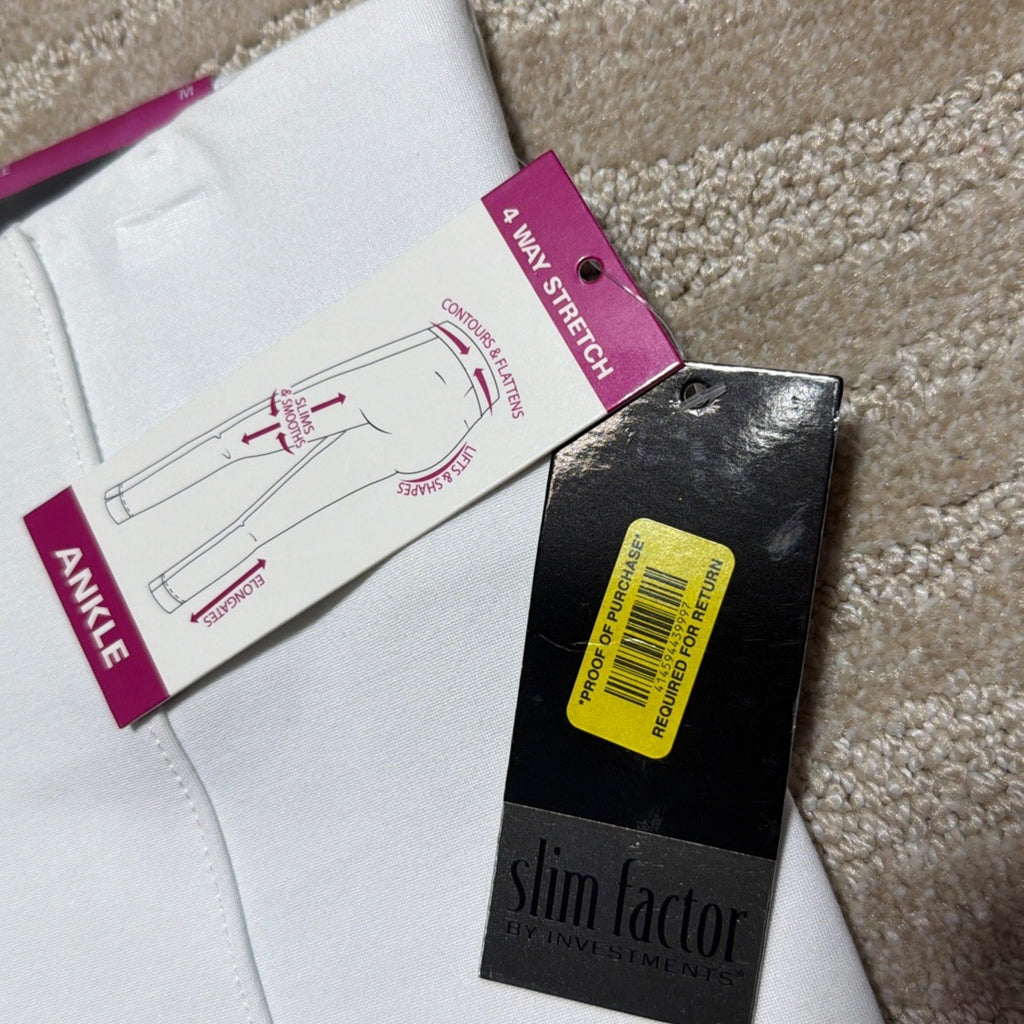 SLIM FACTOR by Investments Womens Medium Slim High Rise Ankle Pants NWT