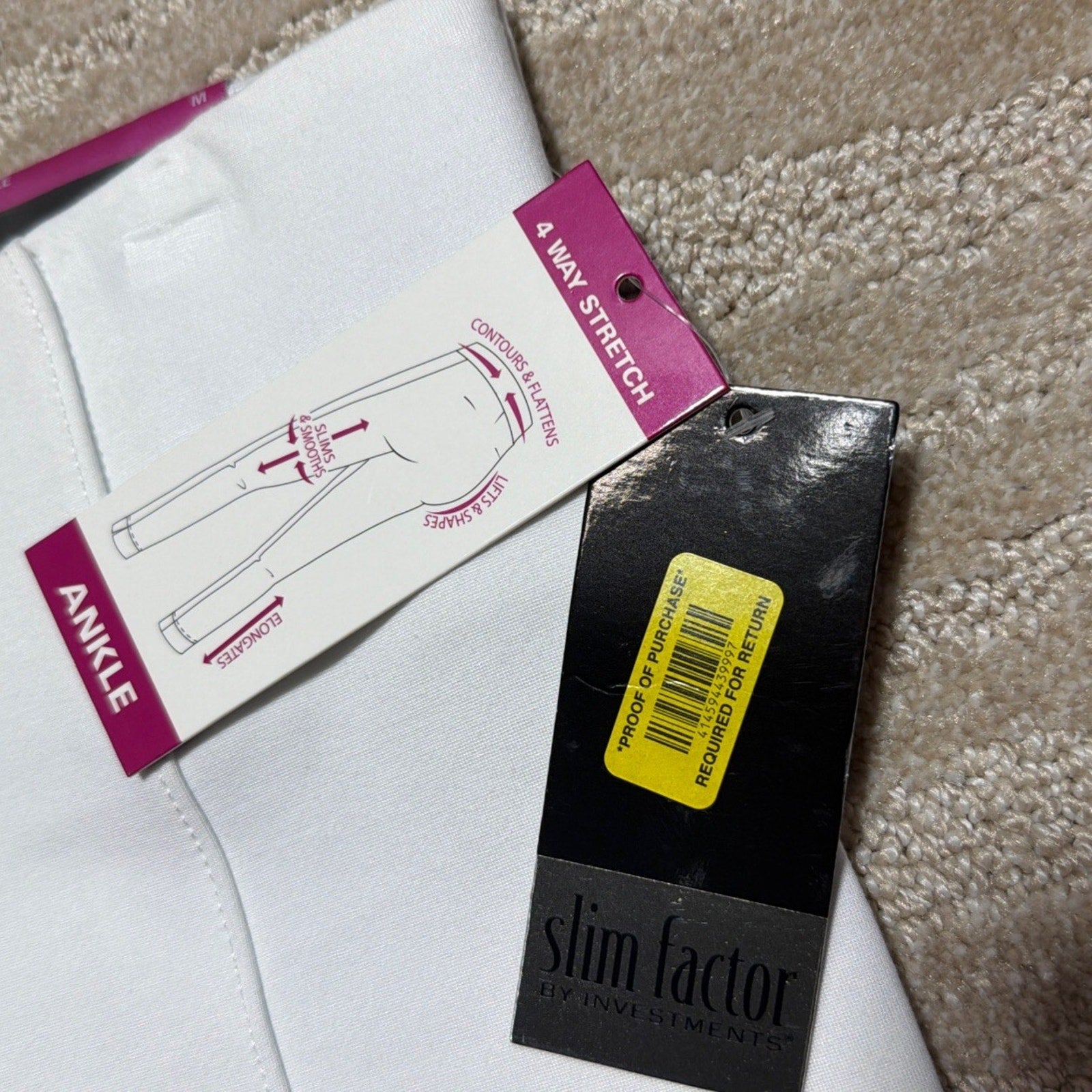 SLIM FACTOR by Investments Womens Medium Slim High Rise Ankle Pants NWT