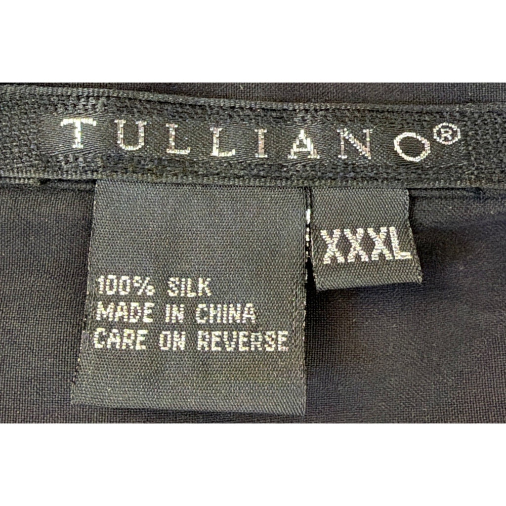 Tulliano Mens 3XL Short Sleeve Button 100% Silk Camp Baja Shirt NWT