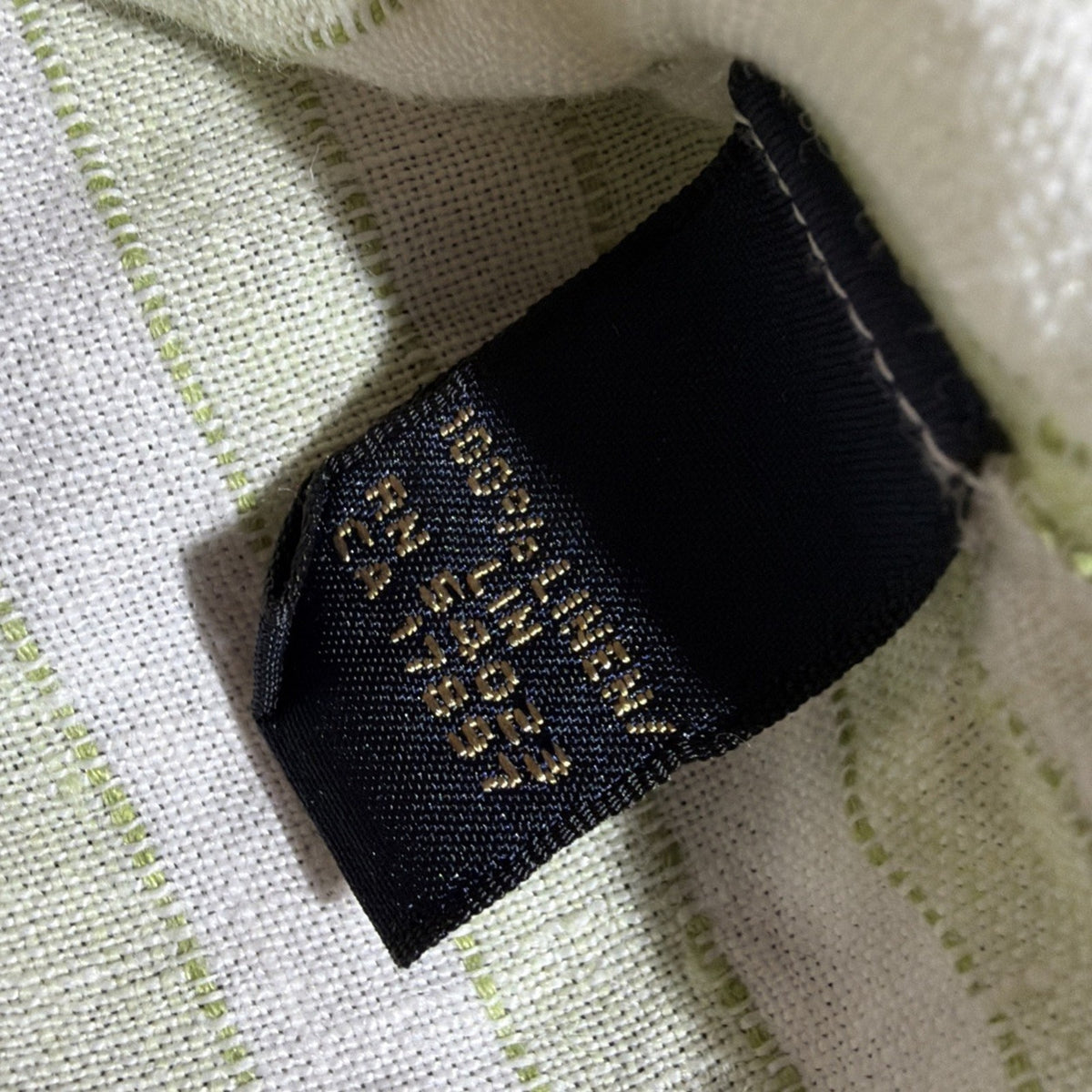 Banana Republic Mens L Green 100% Linen Short Sleeve Striped Button Down Shirt