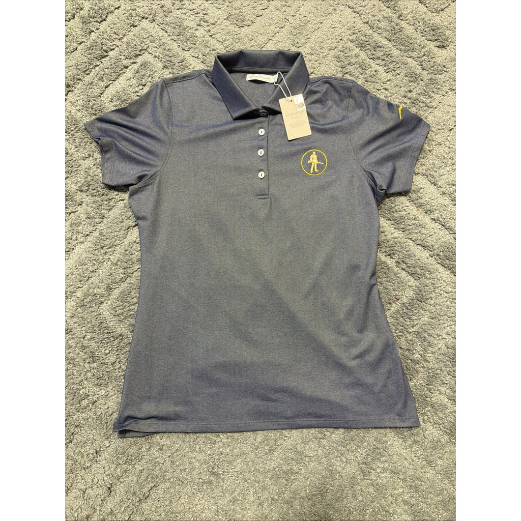 West Virginia Mount Polo Shirt Womens M NCAA Golf Peter Millar Performance New