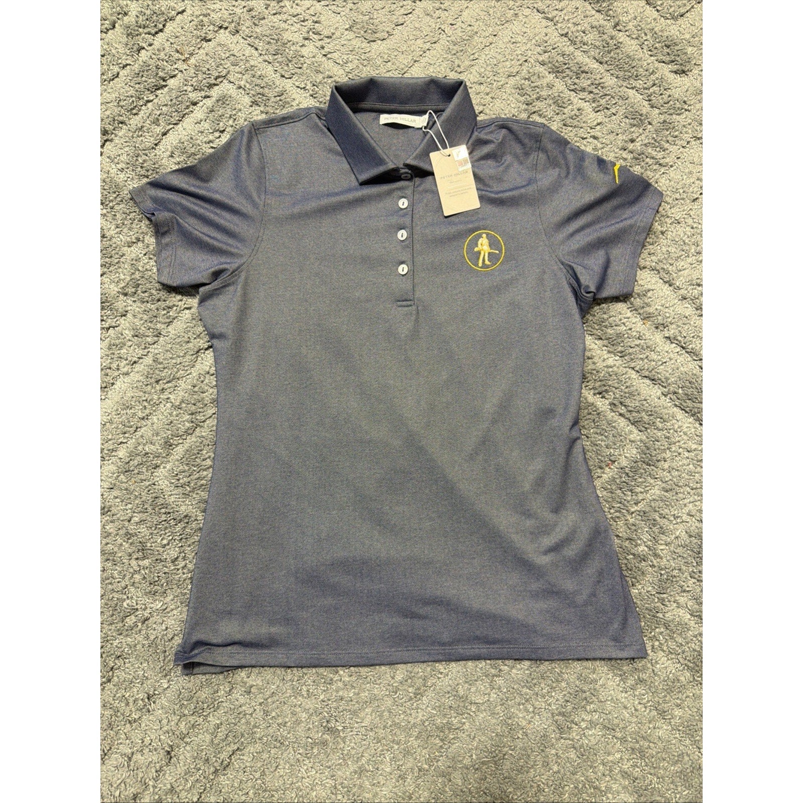 West Virginia Mount Polo Shirt Womens M NCAA Golf Peter Millar Performance New