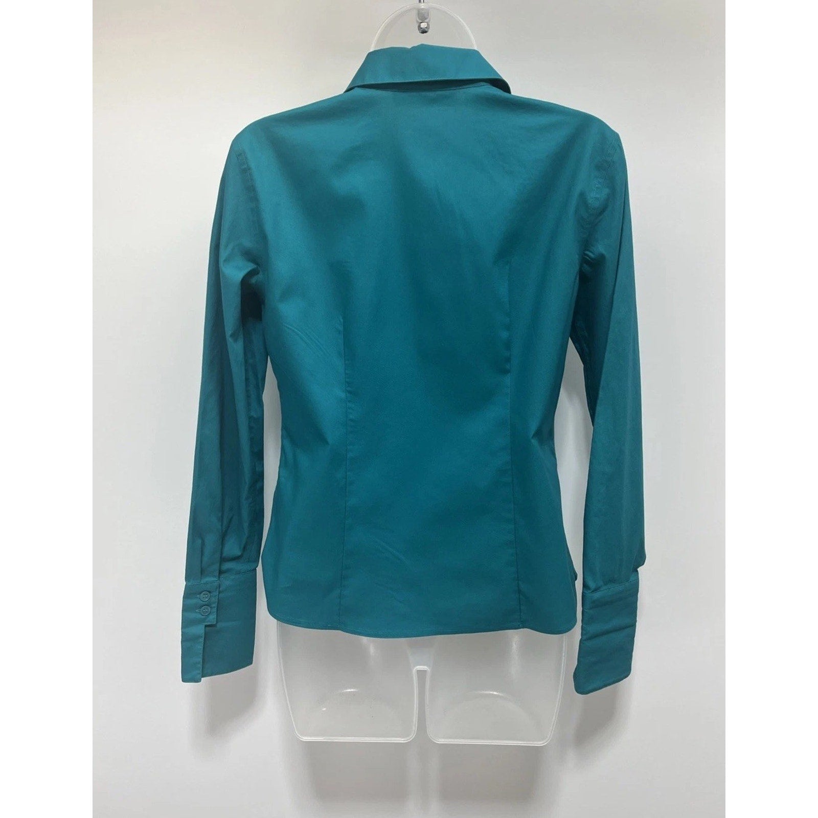 Calvin Klein Womens Non Iron Long Sleeves Green Button Up Shirt Size 2
