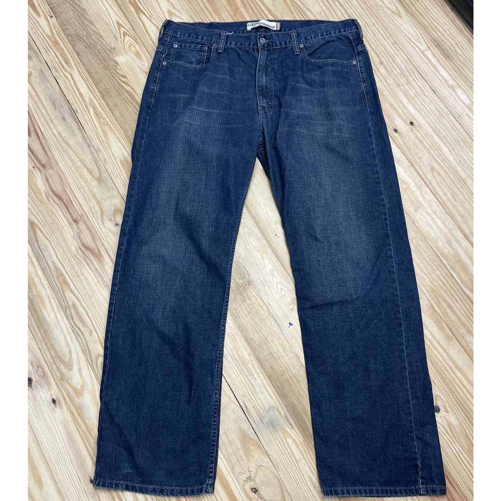Levis 569 Jeans Mens Size 38x34 Blue Denim Loose Relaxed Straight Stretch Y2K