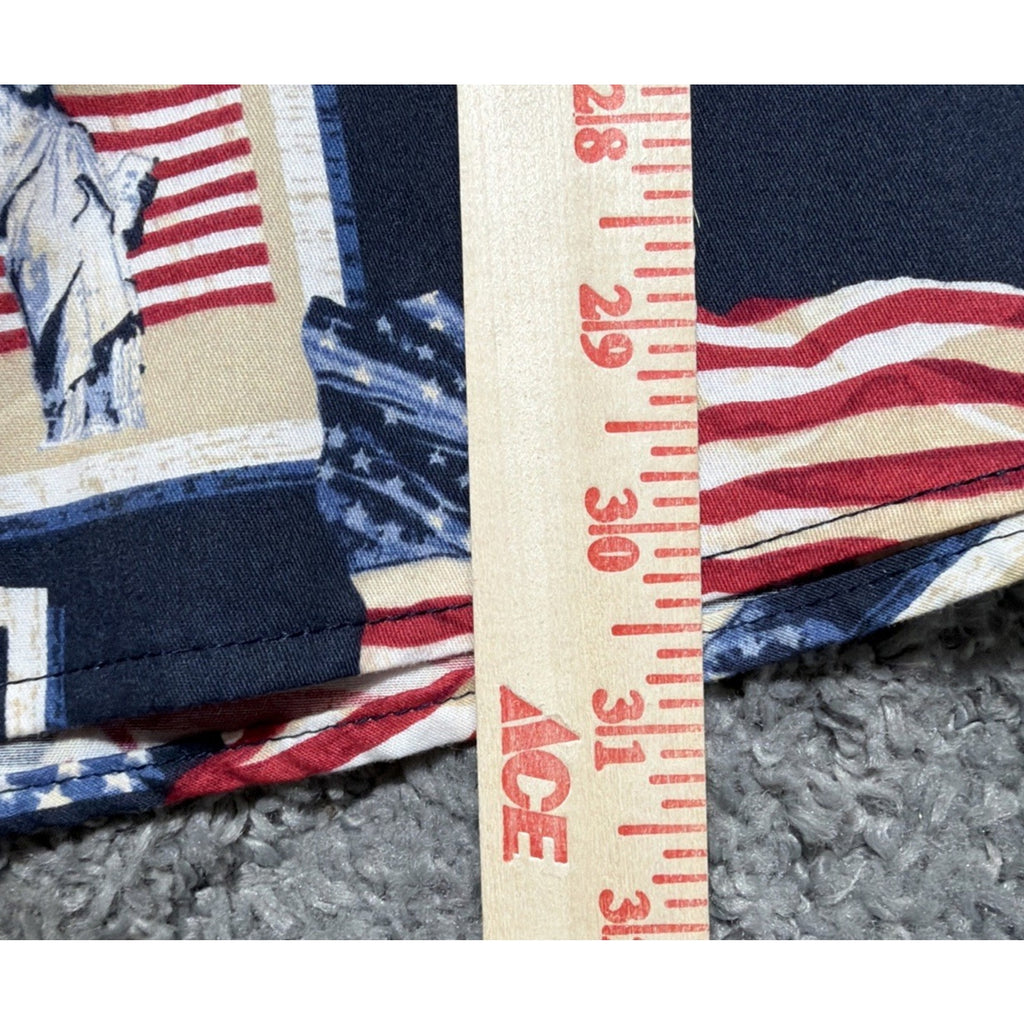 Cotton Traders Men 2XL American Flags Mount Rushmore Eagles USA Button Shirt NEW