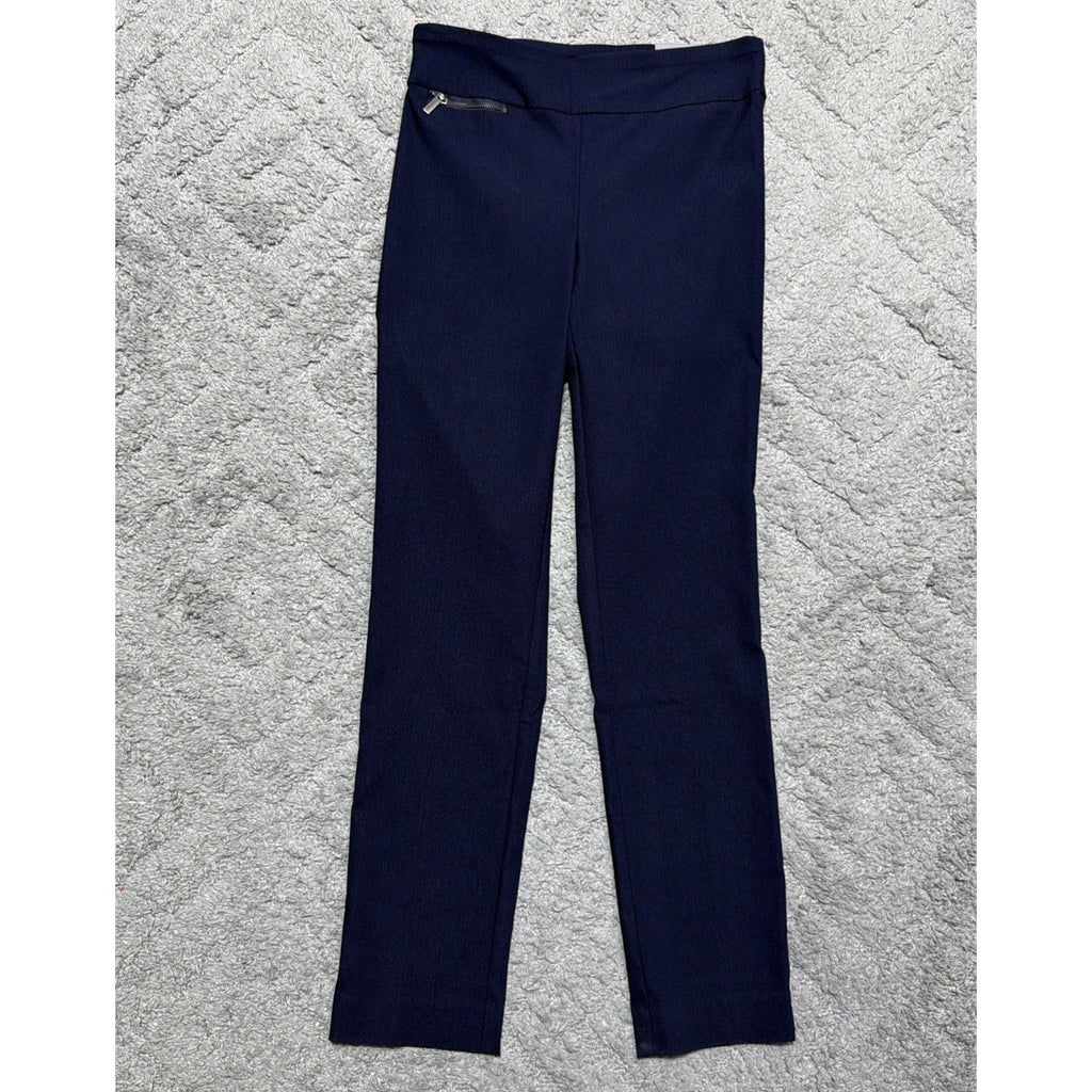 NWT Van Heusen Flex Slim Blue Dress Business Pull On Pants Career Size 2 Reg