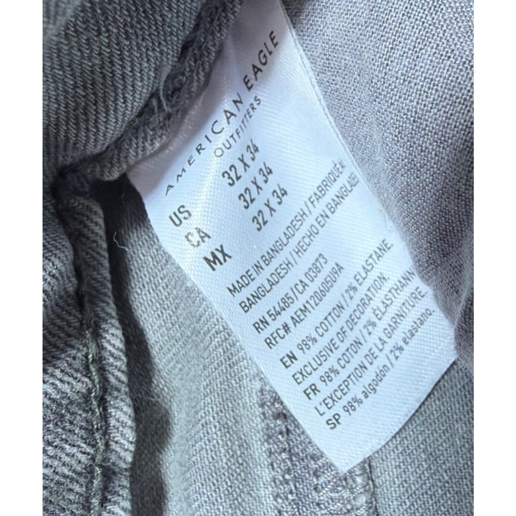 American Eagle Size 32x34 Gray denim Slim Straight Next Level Stretch