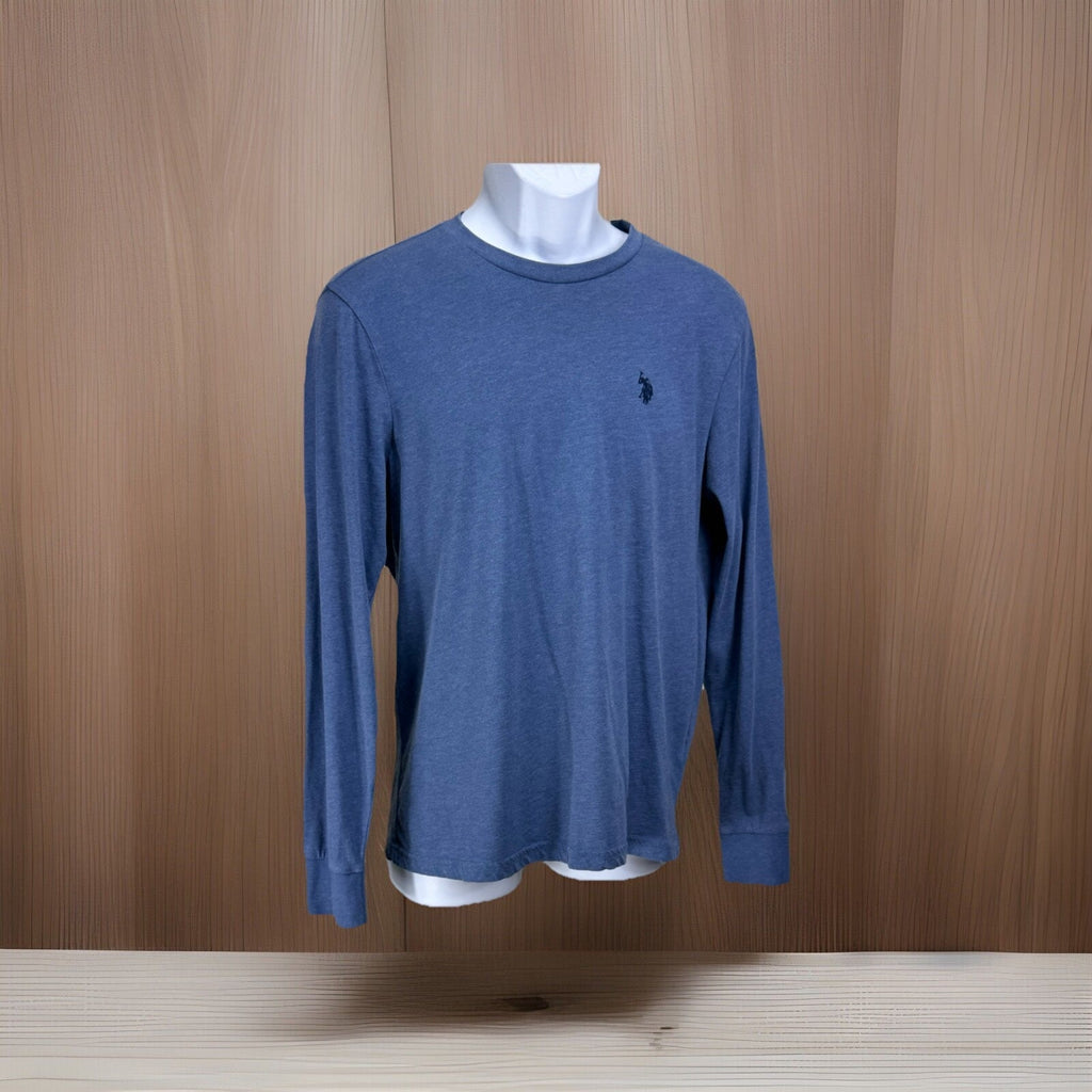 U.S. Polo Assn. Long Sleeve Shirt Henley Men’s Blue Size Medium