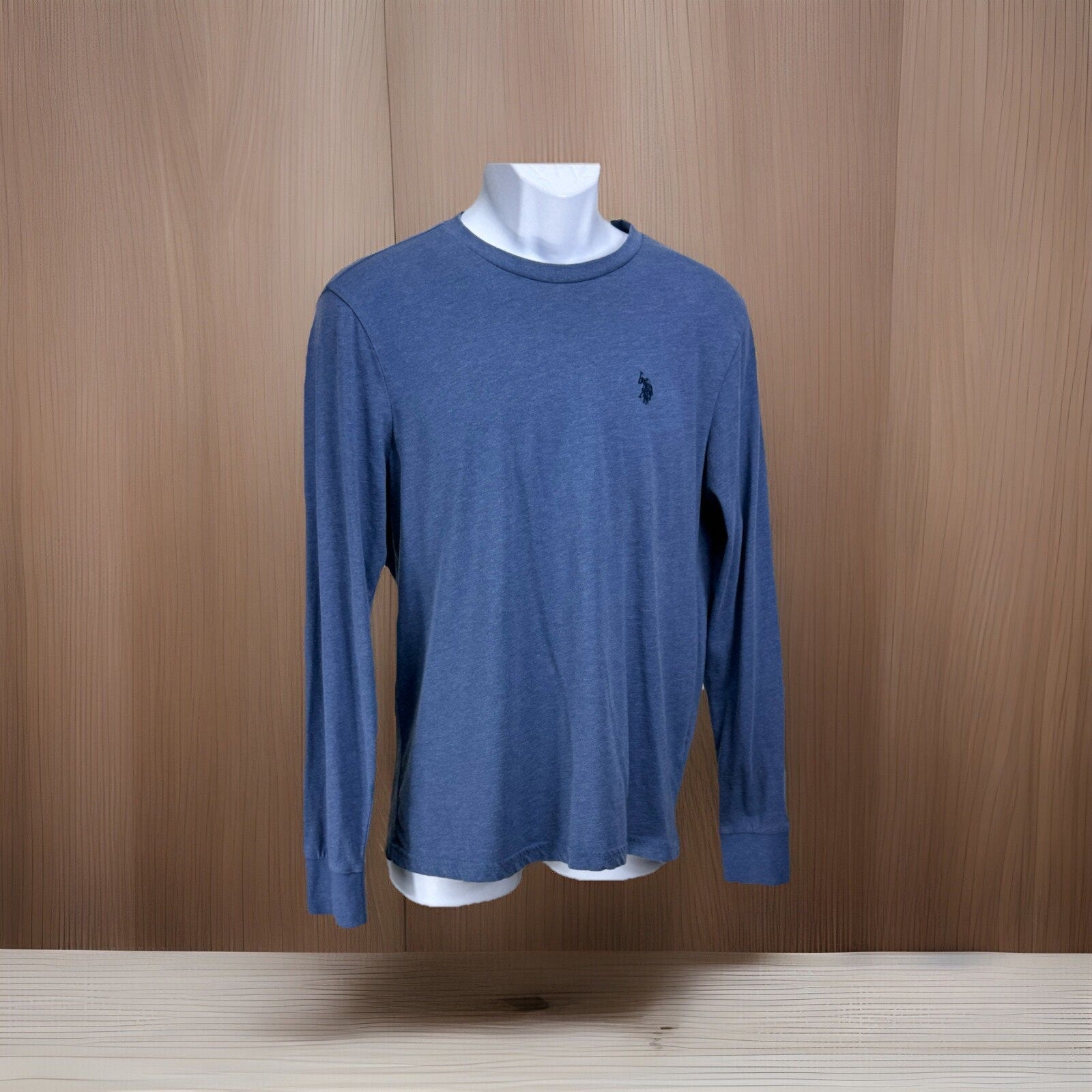 U.S. Polo Assn. Long Sleeve Shirt Henley Men’s Blue Size Medium