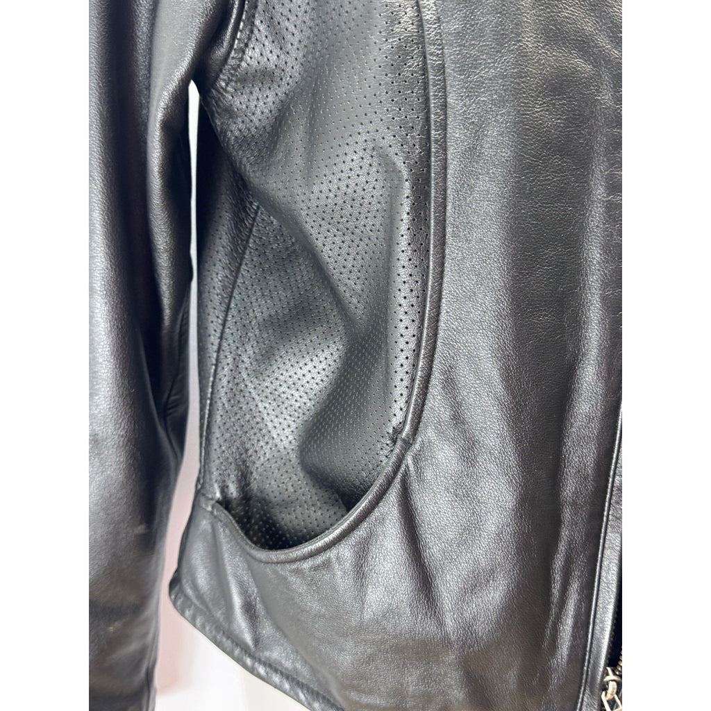 Harley Davidson Womens Leather Jacket Gold Liner Size Medium VGUC