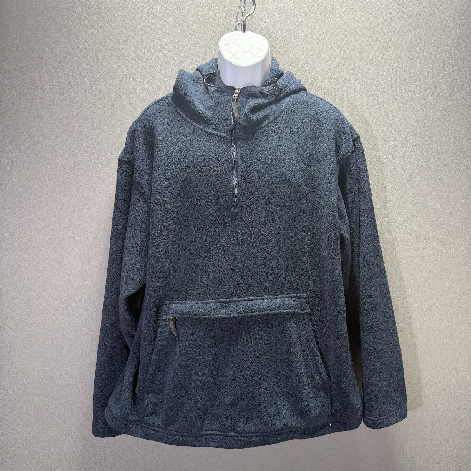 The North Face TKA 100 Men’s XL 2006 Blue Hooded Fleece 1/4 Zip Kangaroo Y2K