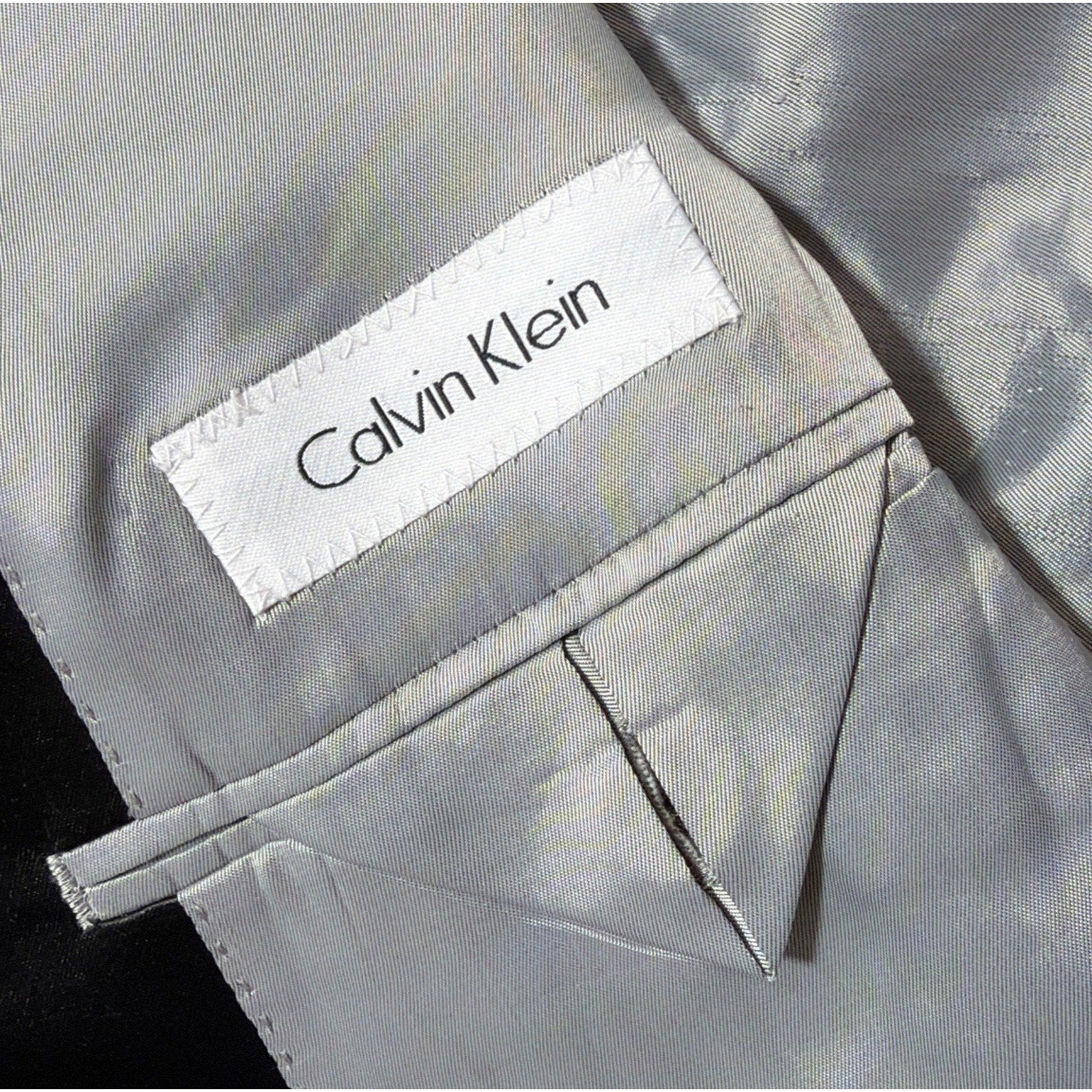Calvin Klein Black Tuxedo Jacket 48R Slim Fit Wool Stretch Satin Lapel NWT $450