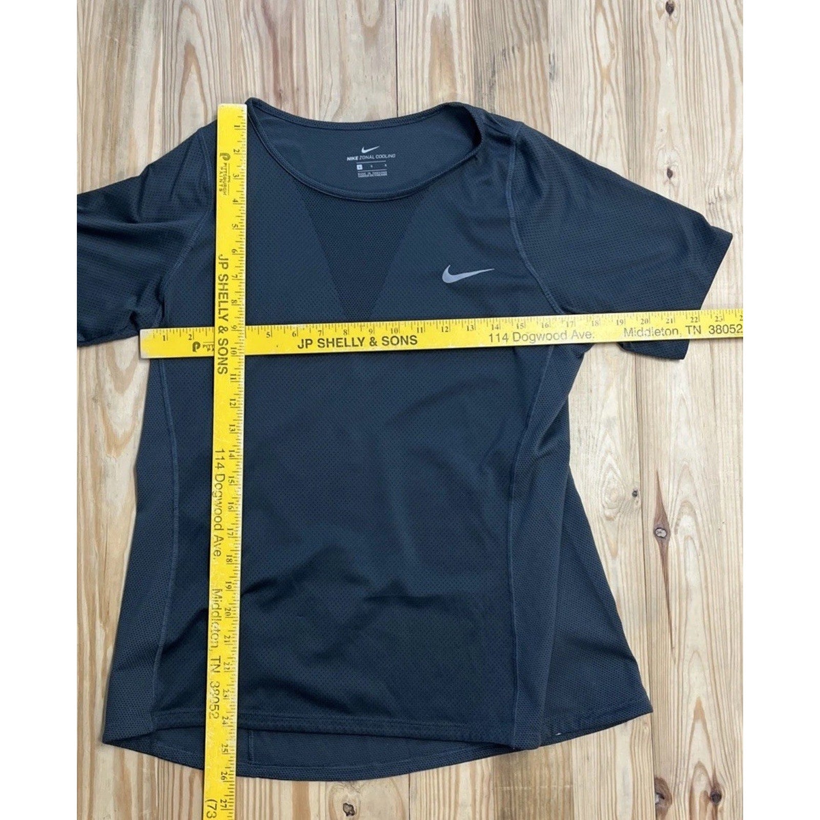 Nike Zonal Cooling Women's Gray Polyester T-Shirt Size L Sleeve Gym