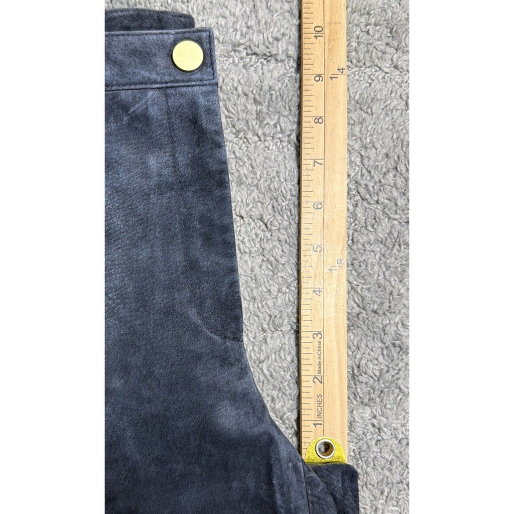 Worth 100% Leather Pants Womens 4 Blue Suede High Rise Lined Grudge Western Retr