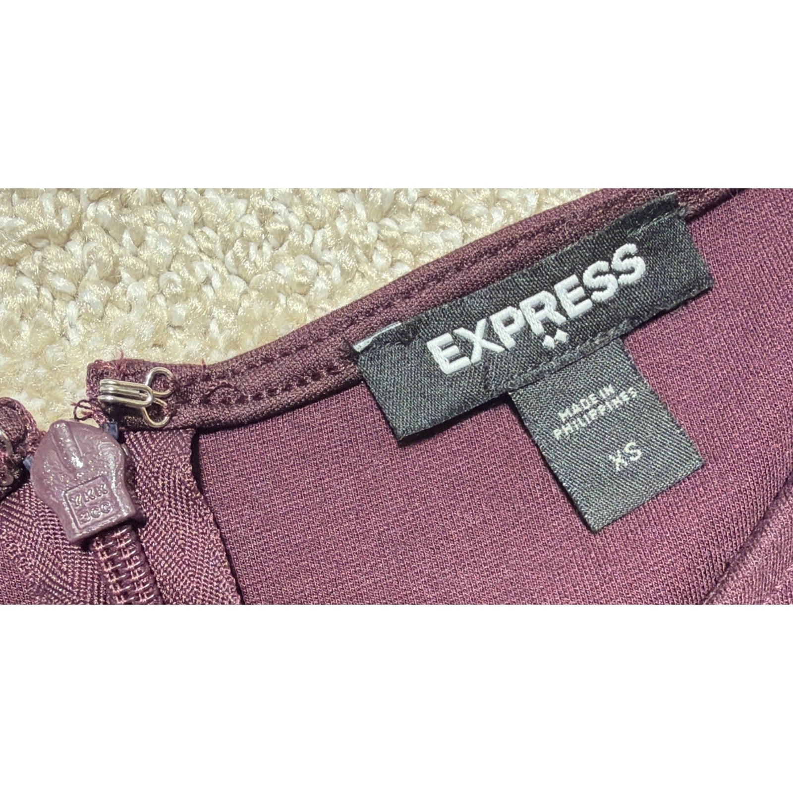 Express XS Woman's Eggplant Purple Lined Short Sleeve Career Work Dress