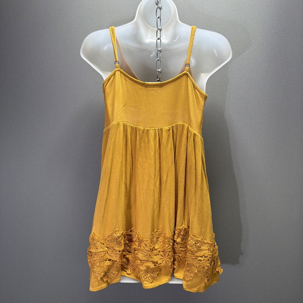 Taylor and Sage Women's Blouse Gold Crotchet Hippie Boho Top Tassels Size Small