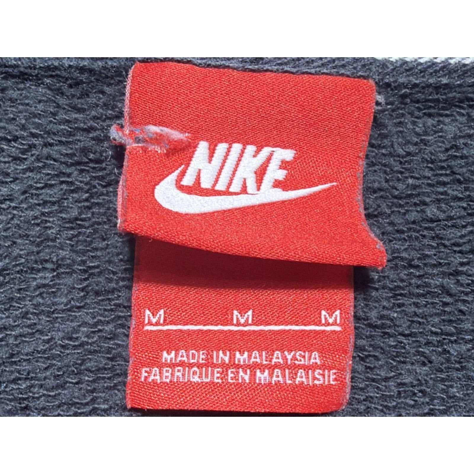 Vtg Nike Womens M Black Short Sleeve French Terry Pullover Fleece Sweatshirt