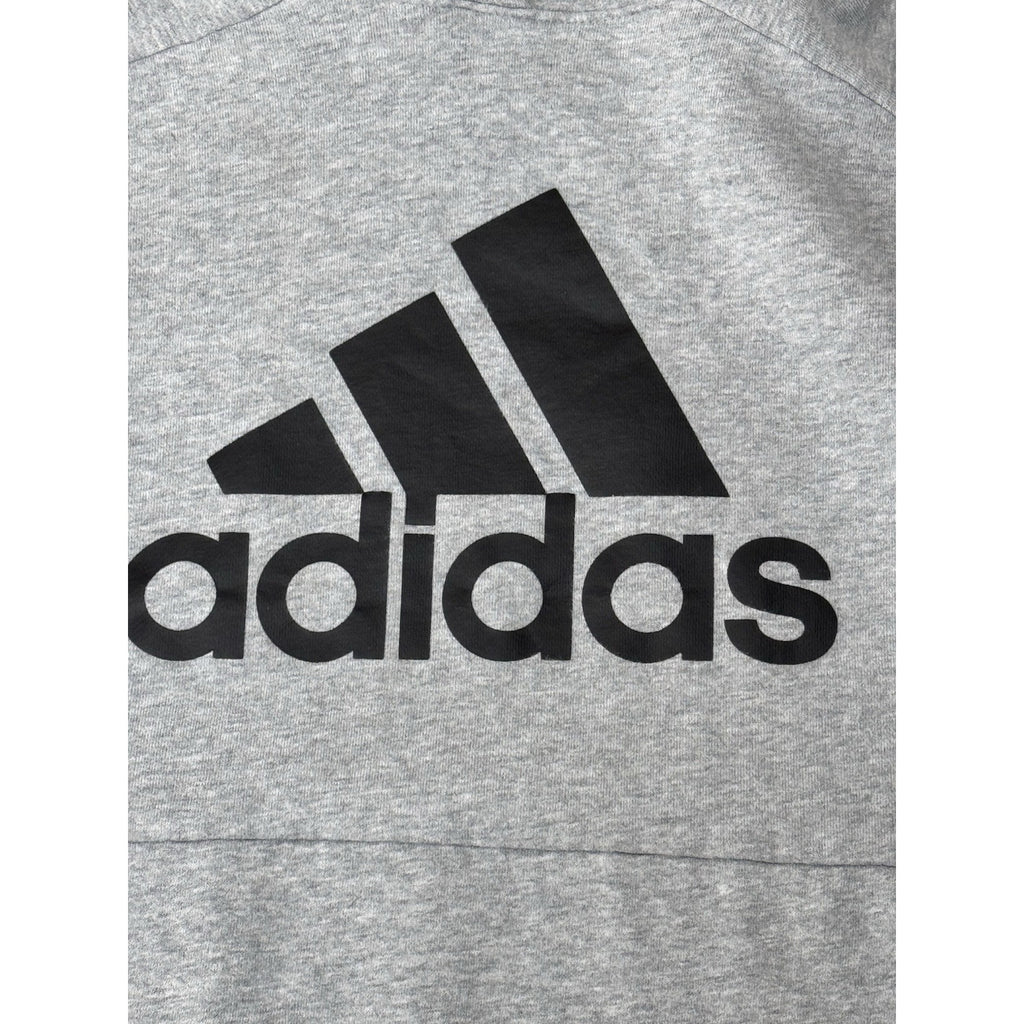 Adidas’s Youth Tech Fleece Grey Black Logo Hoodie Size X-Large 18/20 Pullover
