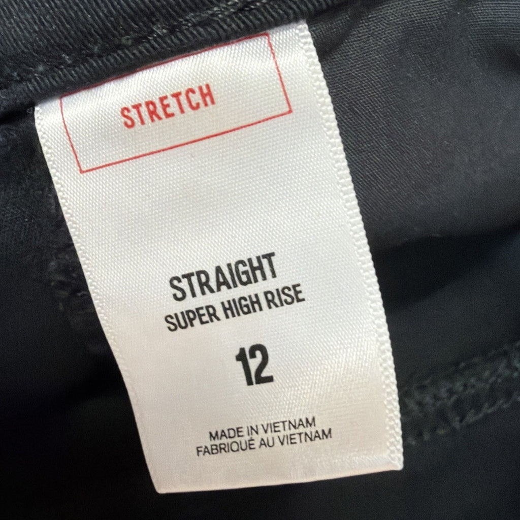 Express Black Women's Super High Rise Straight Leg Jeans Stretch size 12 NWOT