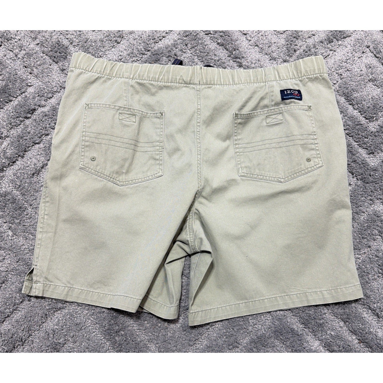 Izod PFX Men's Cotton 7-Inch Beach Flat Front Walking Shorts Size L Green Y2K