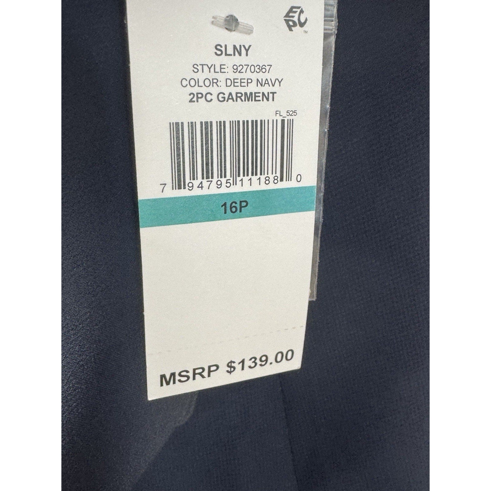 NWT SLNY 16P Deep Navy Sheer Beaded Open Front Duster Jacket Cover Up Petite