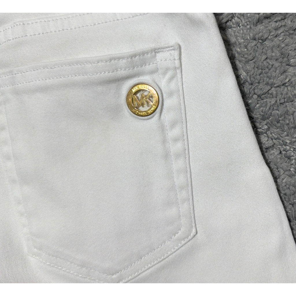 Michael Kors White Izzy Skinny Denim Jeans Womens Size 4 Designer Preppy Casual