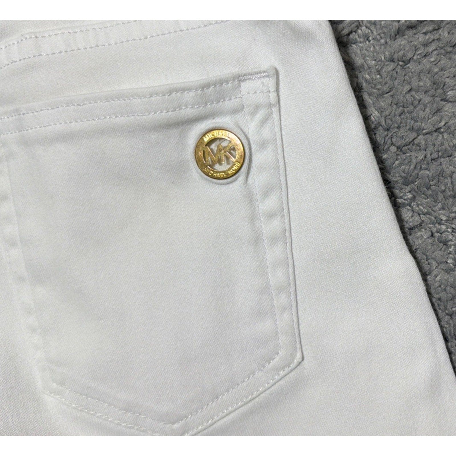 Michael Kors White Izzy Skinny Denim Jeans Womens Size 4 Designer Preppy Casual