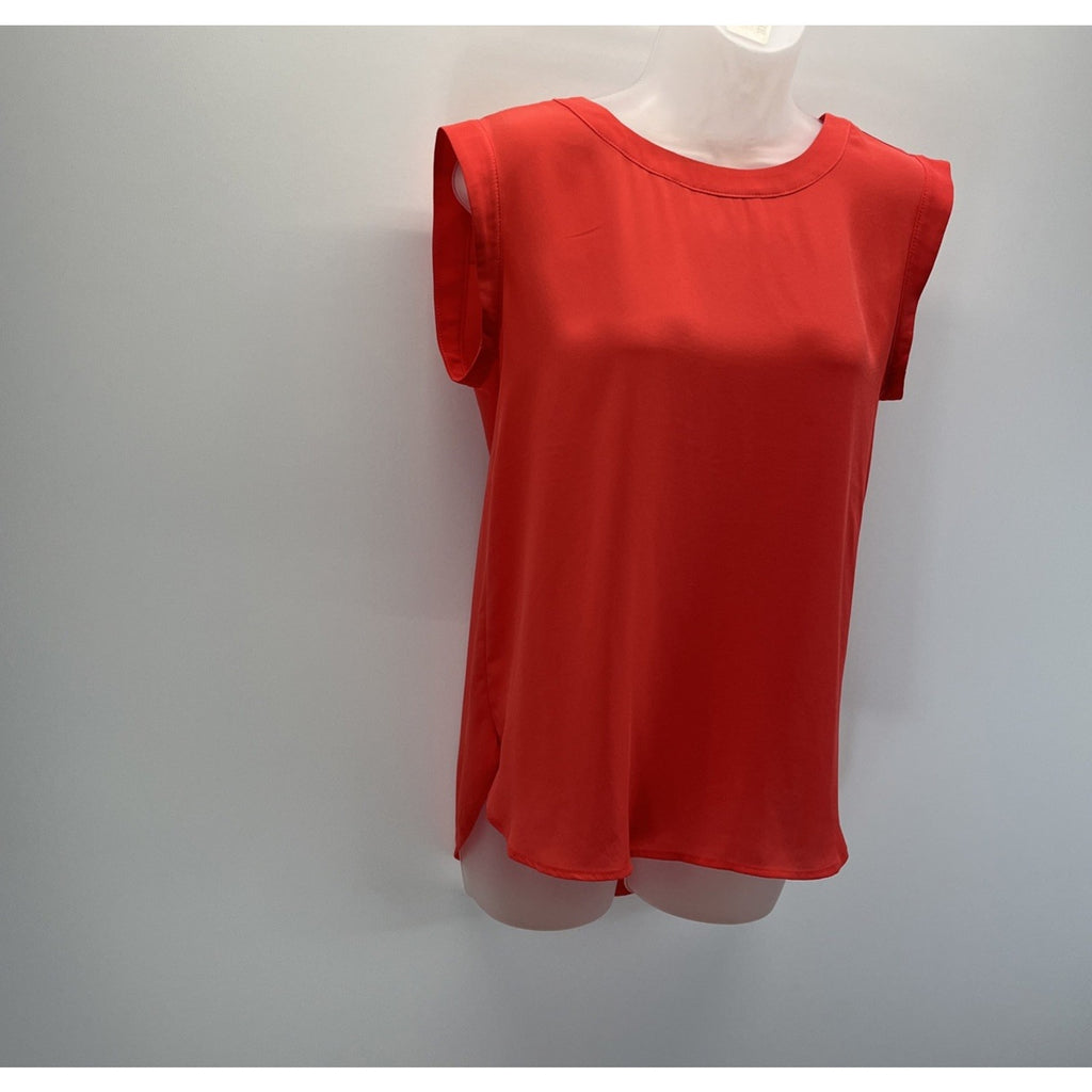 J Crew Top 2 Semi Sheer Shell Blouse Poppy Red