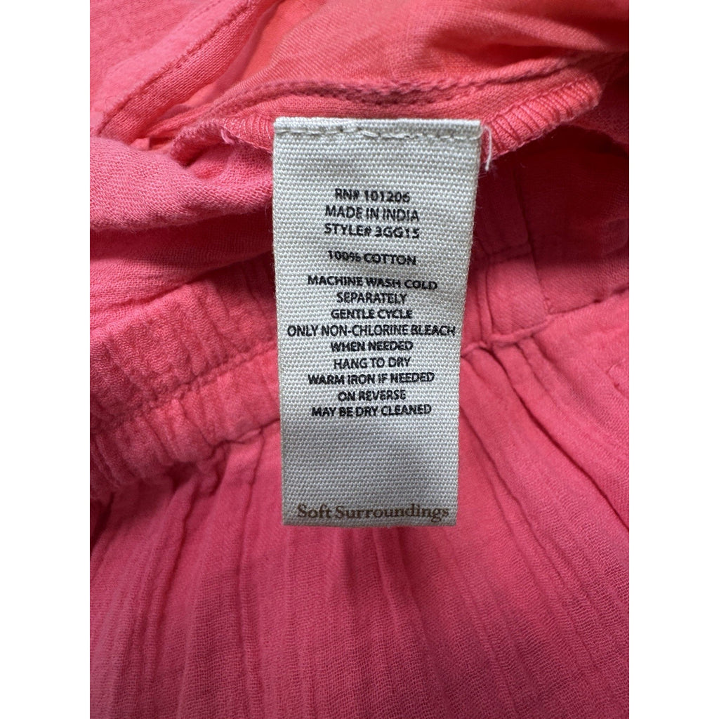 Soft Surroundings Pink Coral 100% Cotton Tiered Aline Skirt Women’s Petite Med