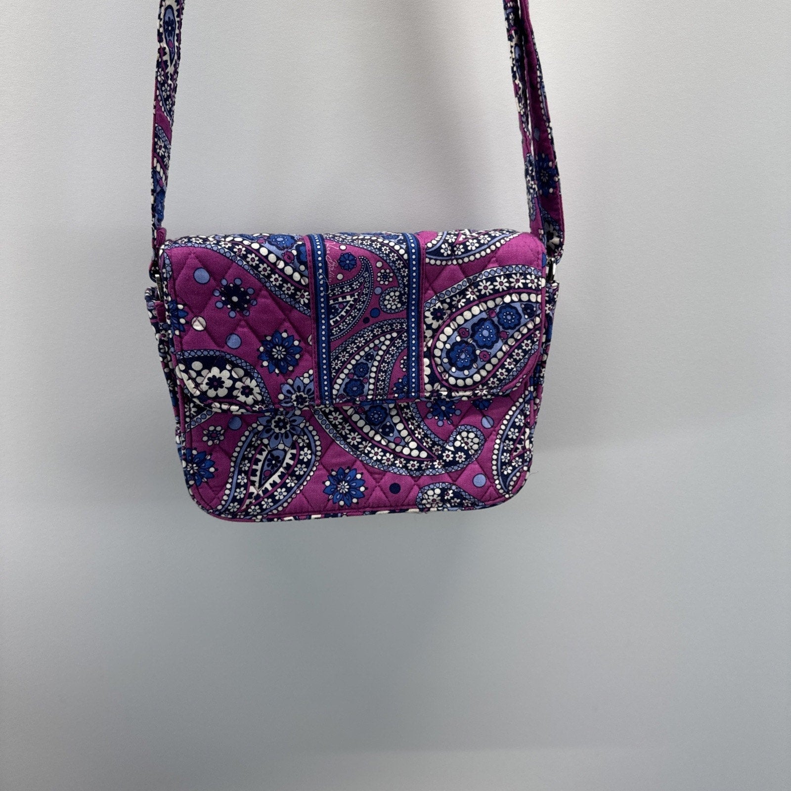 Vera Bradley Small Crossbody Purse Quilted Pink Blue White